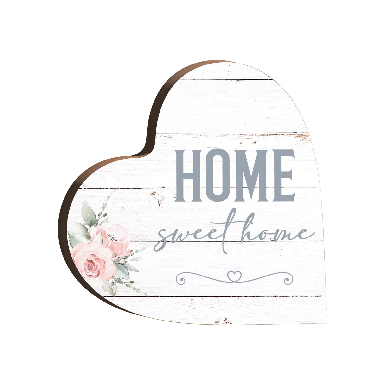 Wooden Inspirational Heart Block Sign for Home Decorations - LifeSong Milestones