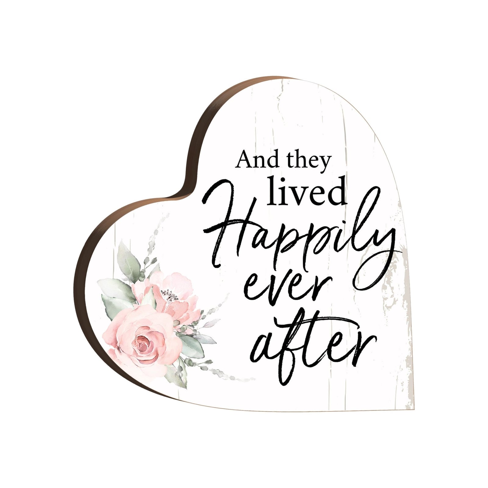 Wooden Inspirational Heart Block Sign for Home Decorations - LifeSong Milestones