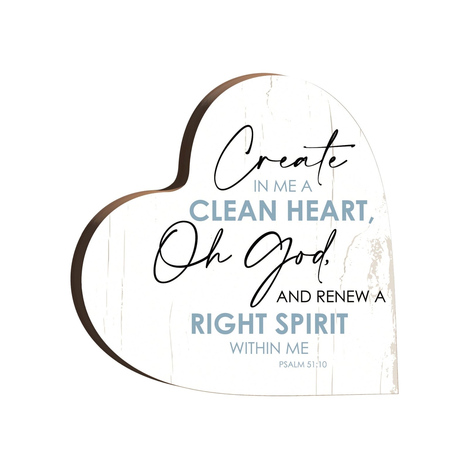 Wooden Inspirational Heart Block Sign for Home Decorations - LifeSong Milestones