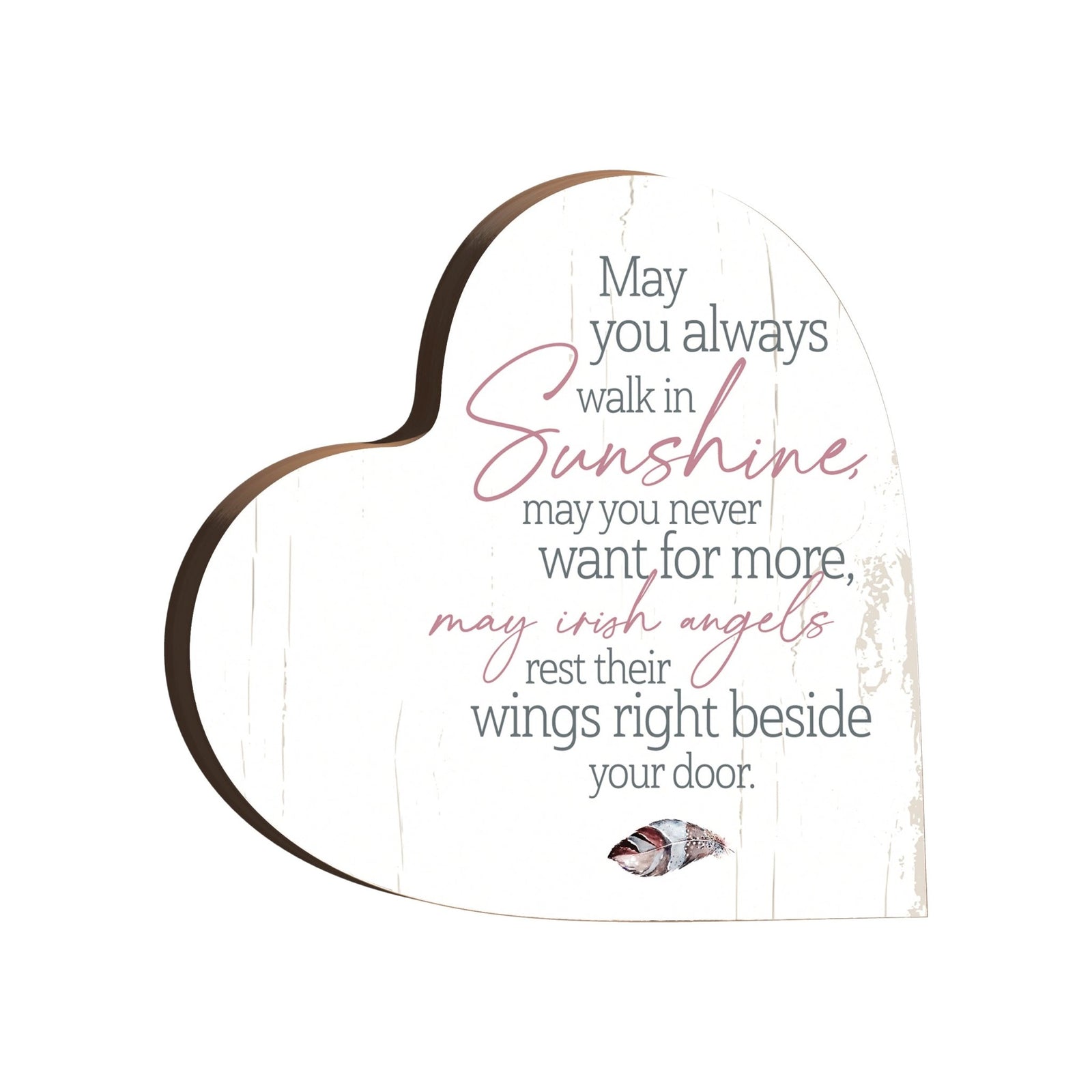 Wooden Inspirational Heart Block Sign for Home Decorations - LifeSong Milestones