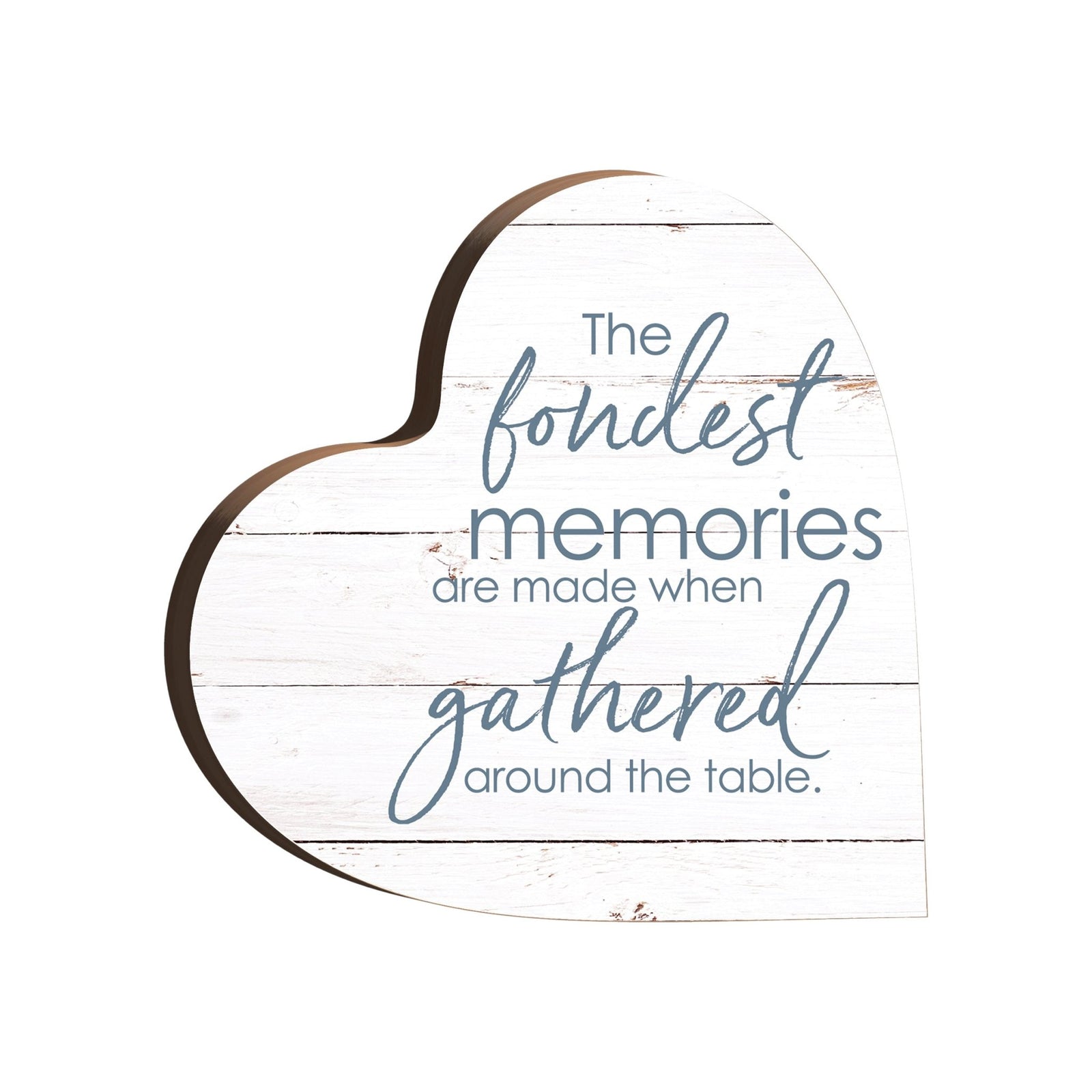 Wooden Inspirational Heart Block Sign for Home Decorations - LifeSong Milestones
