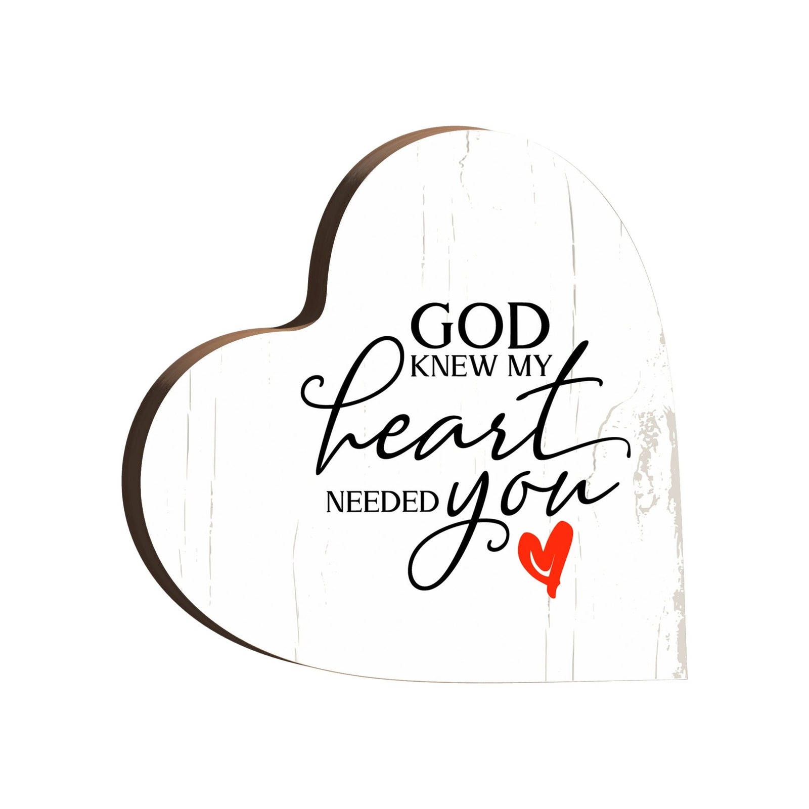 Wooden Inspirational Heart Block Sign for Home Decorations - LifeSong Milestones