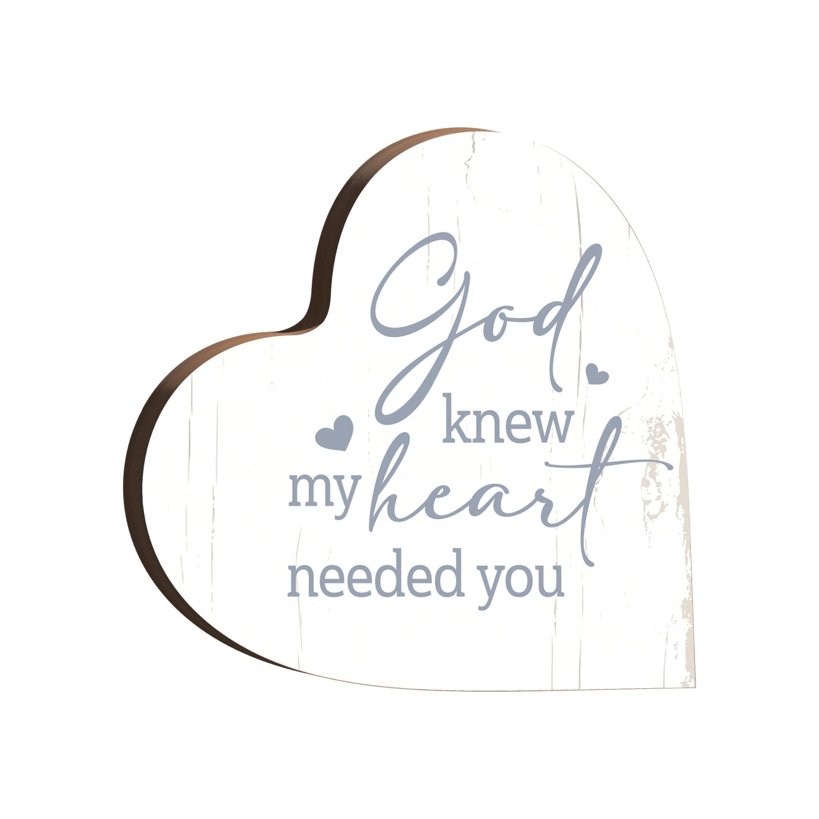 Wooden Inspirational Heart Block Sign for Home Decorations - LifeSong Milestones
