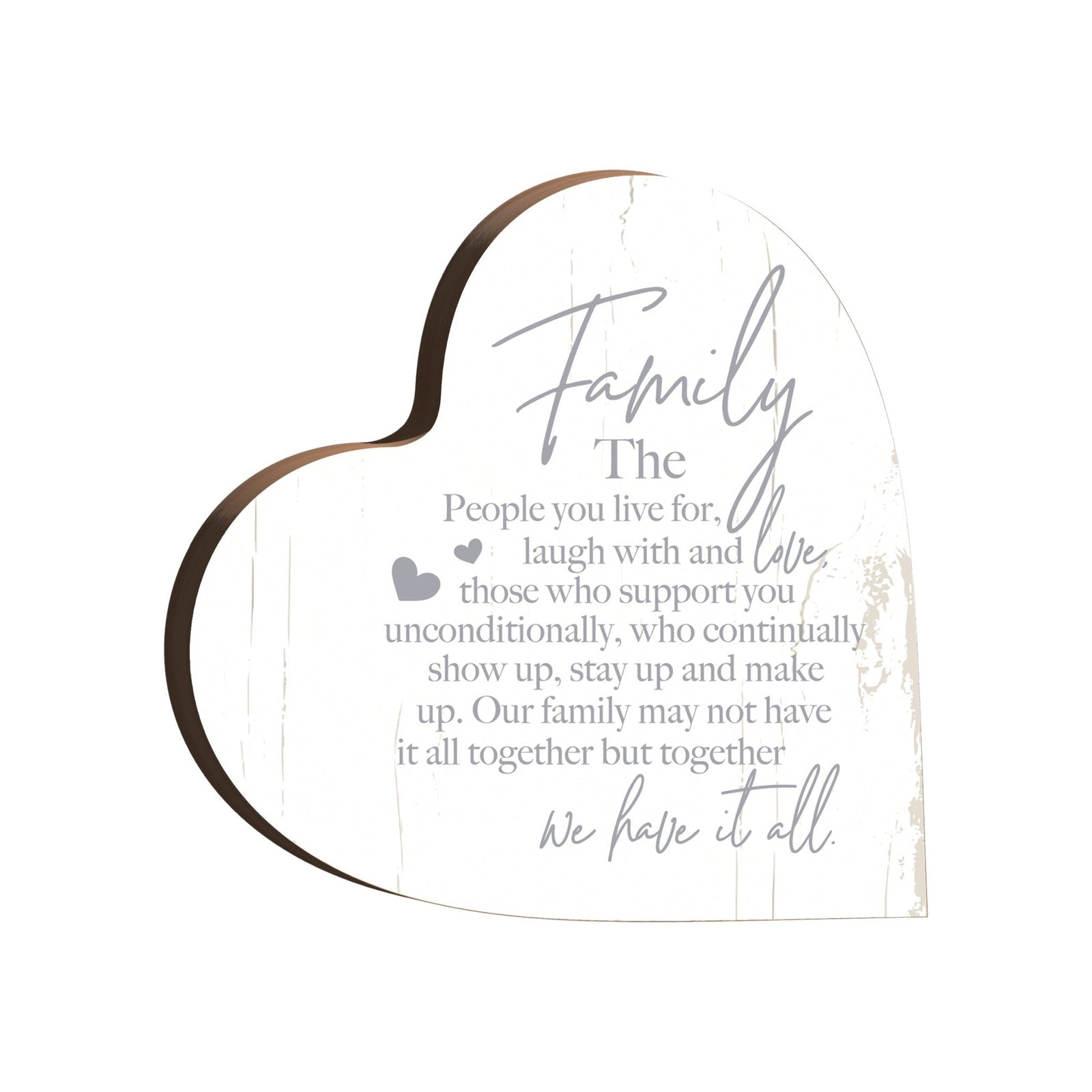Wooden Inspirational Heart Block Sign for Home Decorations - LifeSong Milestones