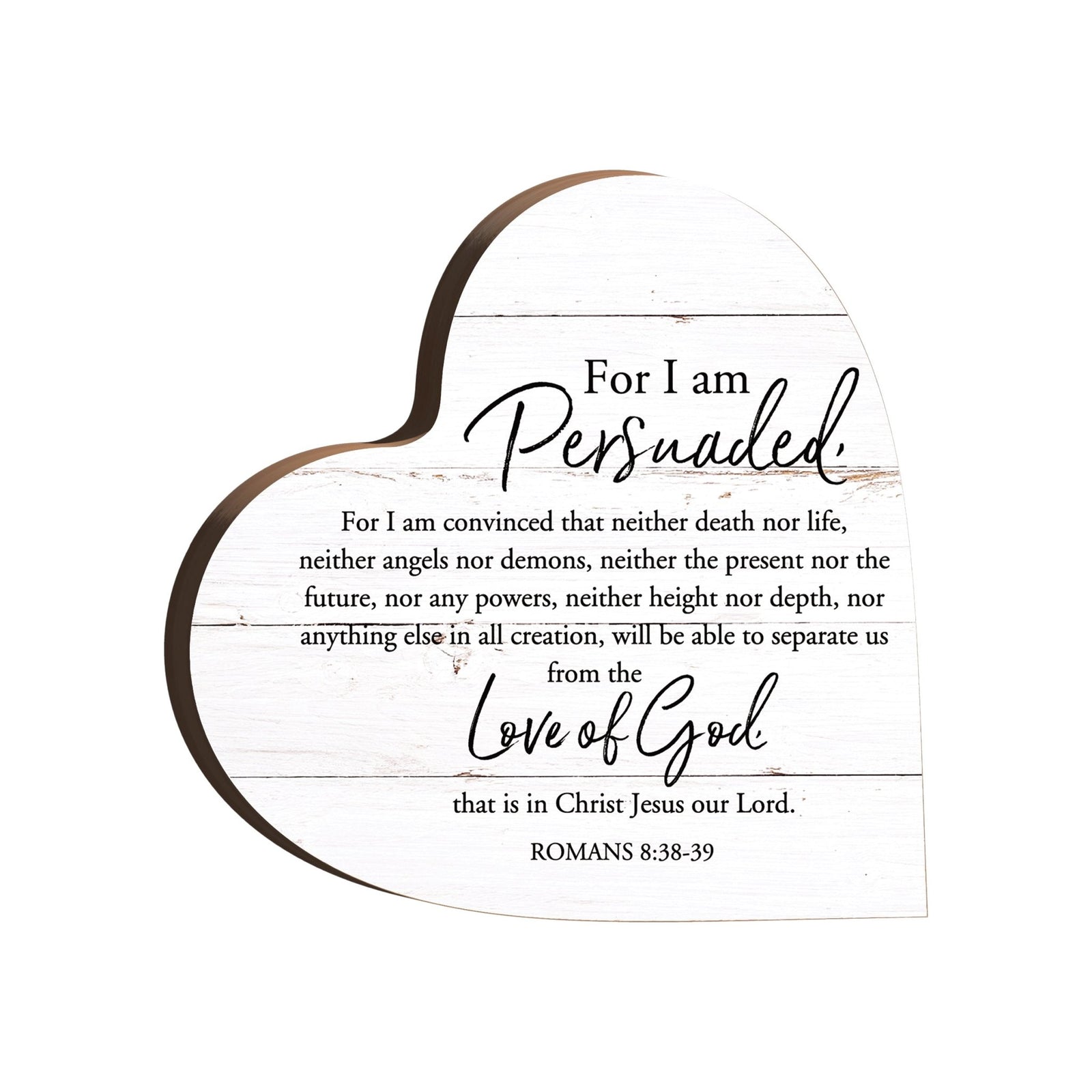 Wooden Inspirational Heart Block Sign for Home Decorations - LifeSong Milestones