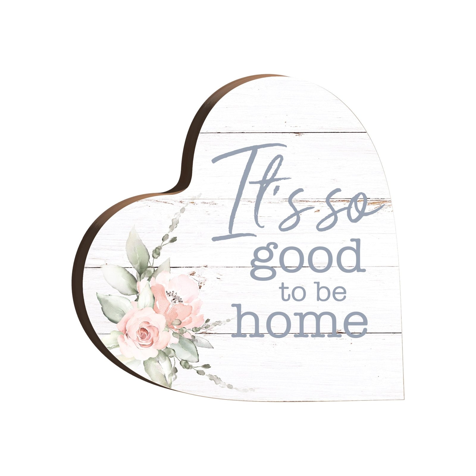 Wooden Inspirational Heart Block Sign for Home Decorations - LifeSong Milestones