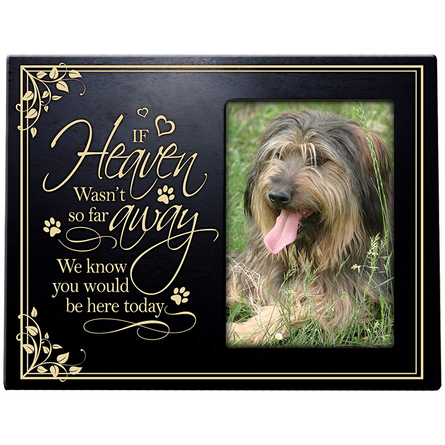 Wooden Memorial 8x10 Picture Frame for Pet holds 4x6 photo If Heaven Wasn't So Far Away - LifeSong Milestones