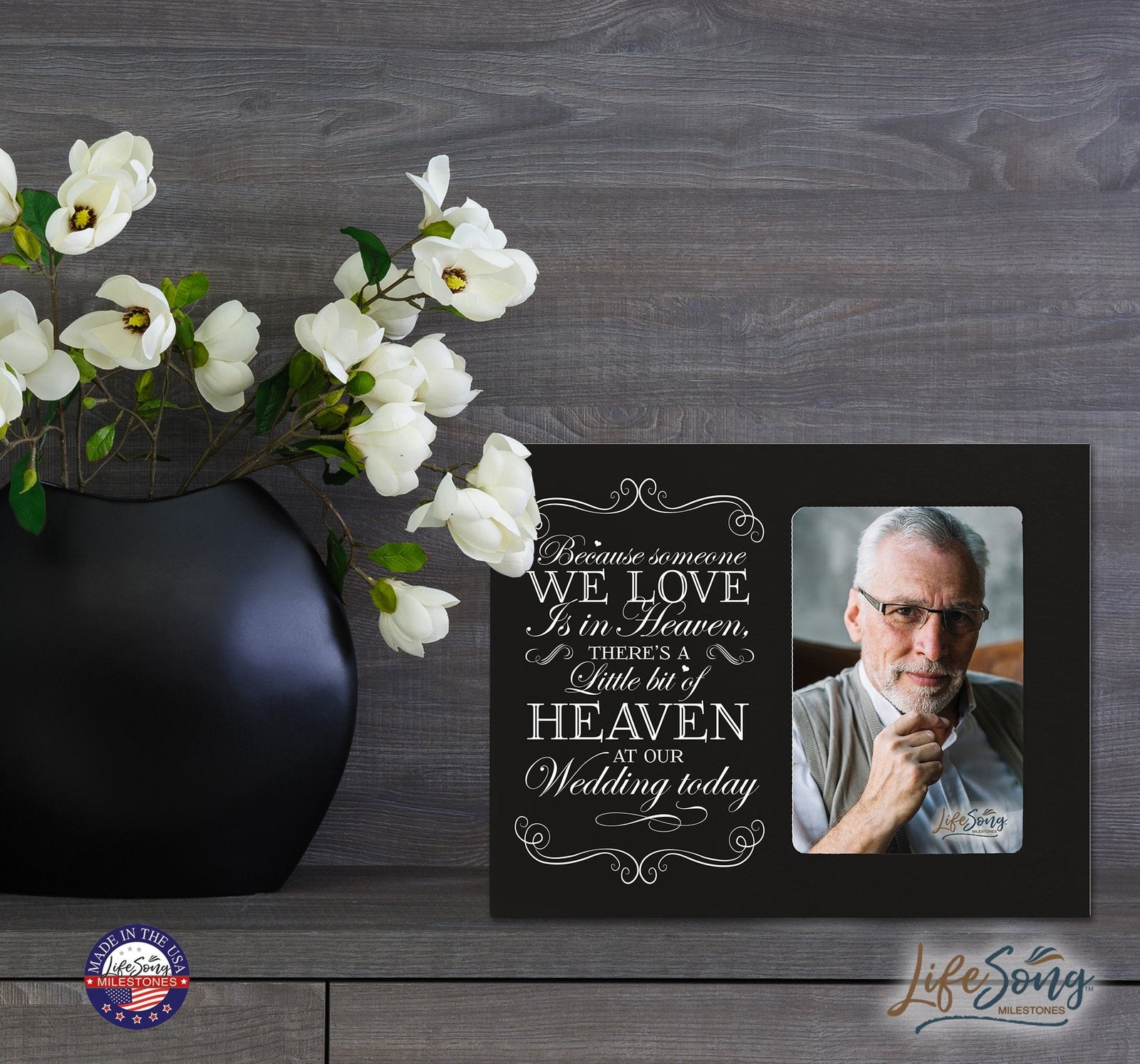 Wooden Memorial 8x10 Picture Frame holds 4x6 photo Someone We Love - LifeSong Milestones