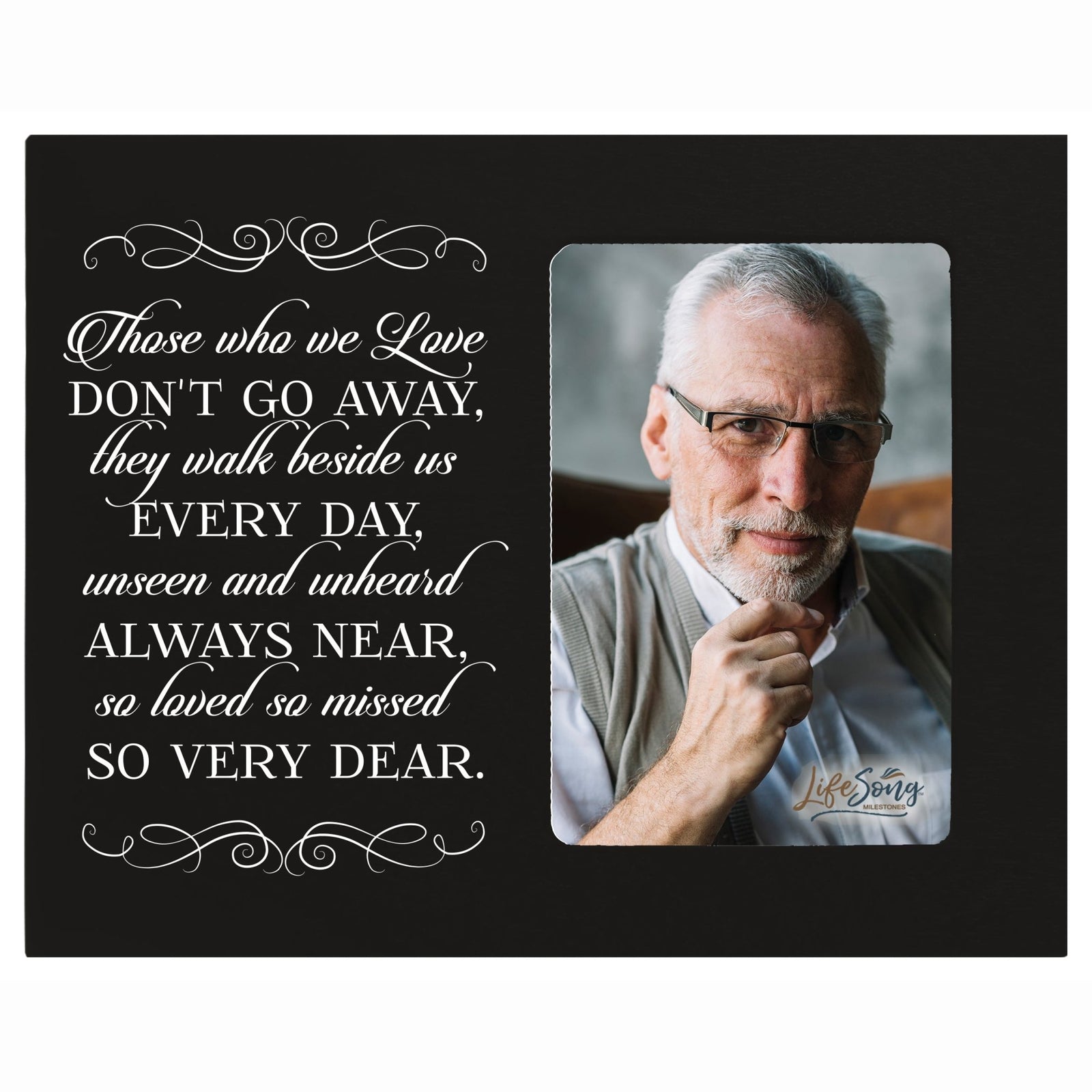 Wooden Memorial 8x10 Picture Frame holds 4x6 photo Those We Love - LifeSong Milestones