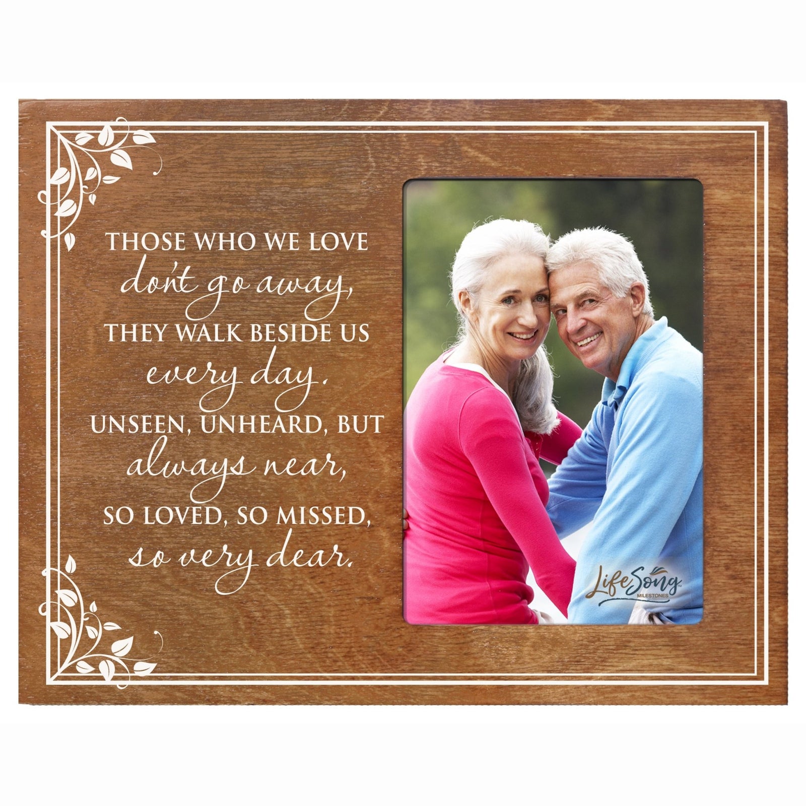 Wooden Memorial 8x10 Picture Frame holds 4x6 photo Those Who We Love - LifeSong Milestones