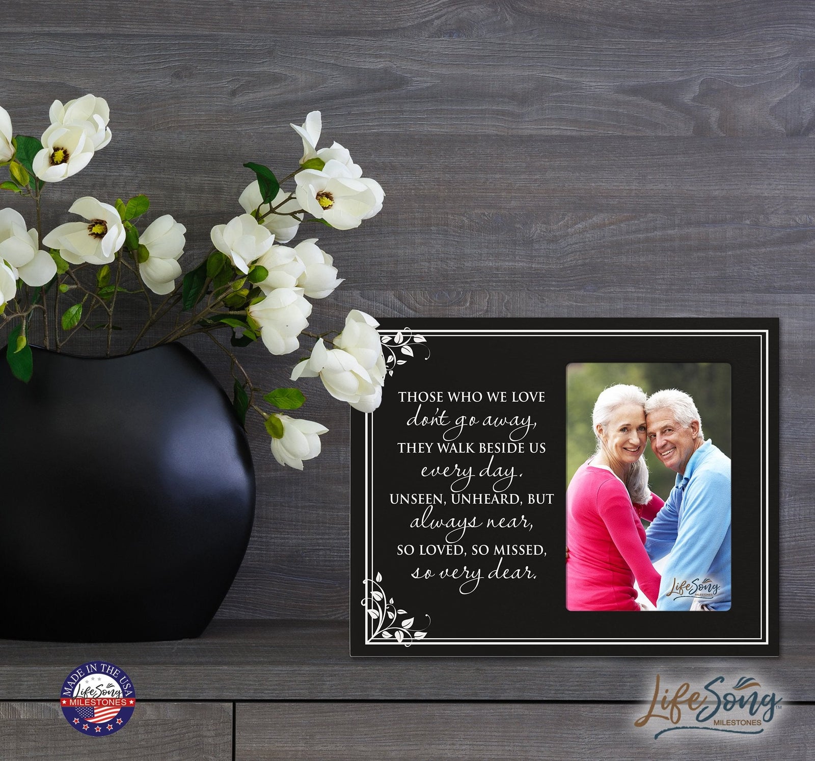 Wooden Memorial 8x10 Picture Frame holds 4x6 photo Those Who We Love - LifeSong Milestones