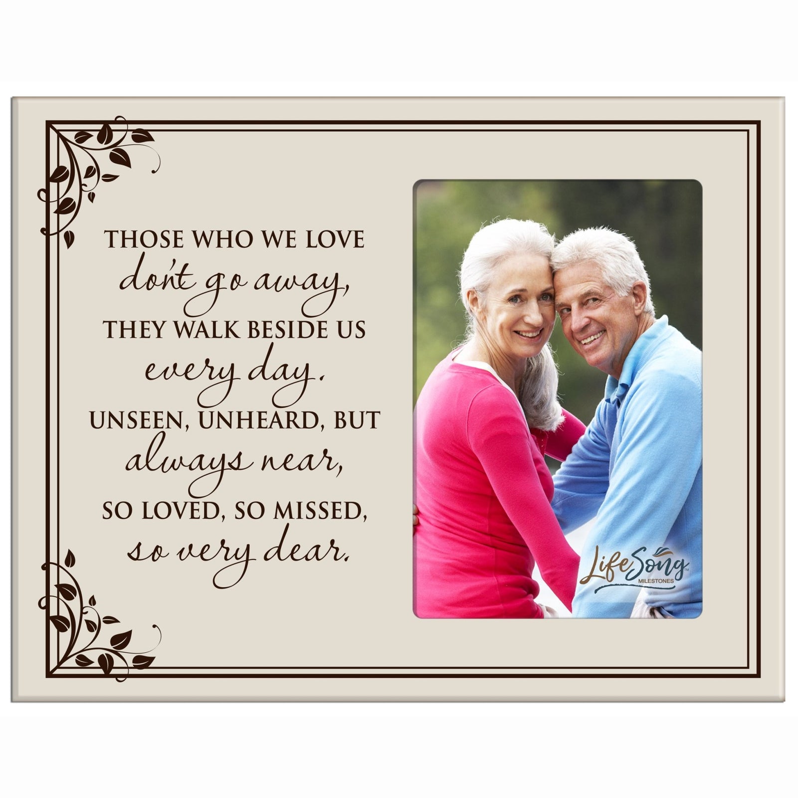 Wooden Memorial 8x10 Picture Frame holds 4x6 photo Those Who We Love - LifeSong Milestones