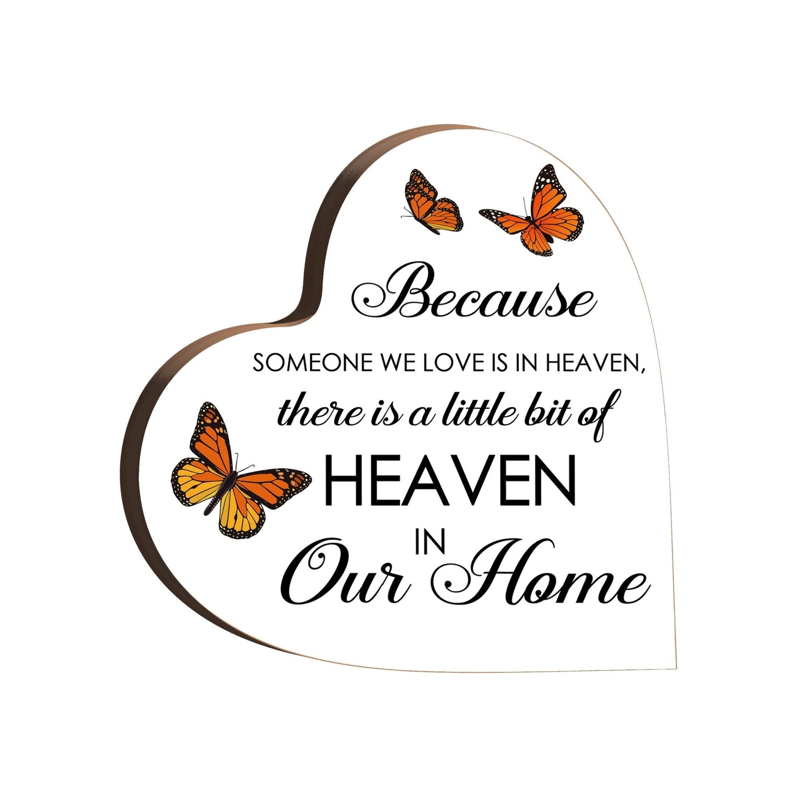 Wooden Memorial Heart Block Sign for Loss of Loved One - LifeSong Milestones