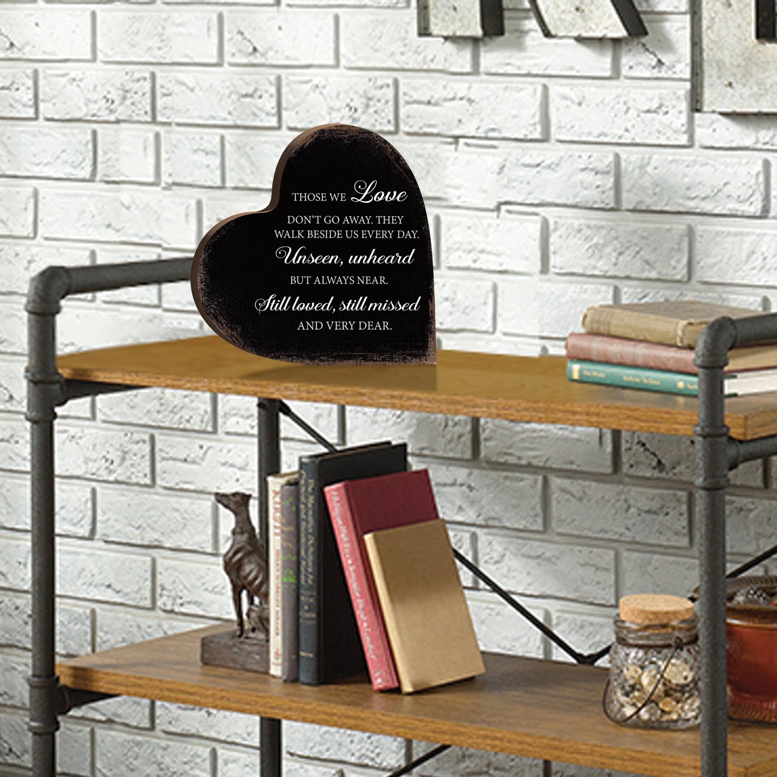 Wooden Memorial Heart Block Sign for Loss of Loved One - LifeSong Milestones