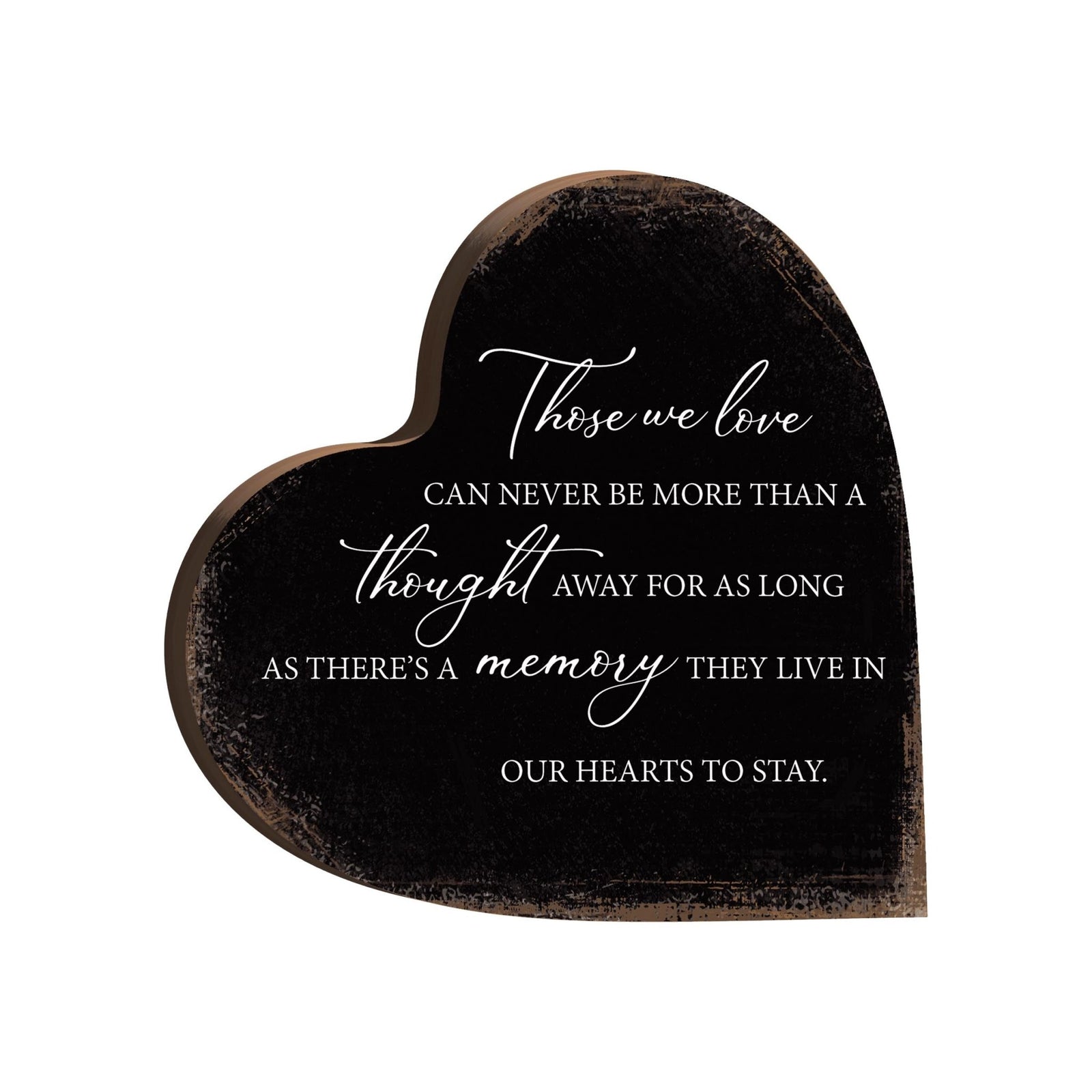 Wooden Memorial Heart Block Sign for Loss of Loved One - LifeSong Milestones