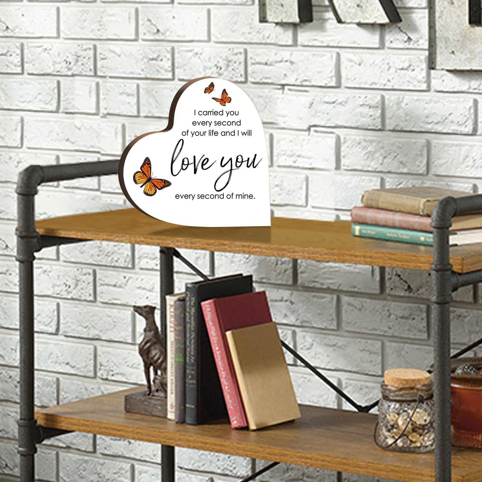 Wooden Memorial Heart Block Sign for Loss of Loved One - LifeSong Milestones