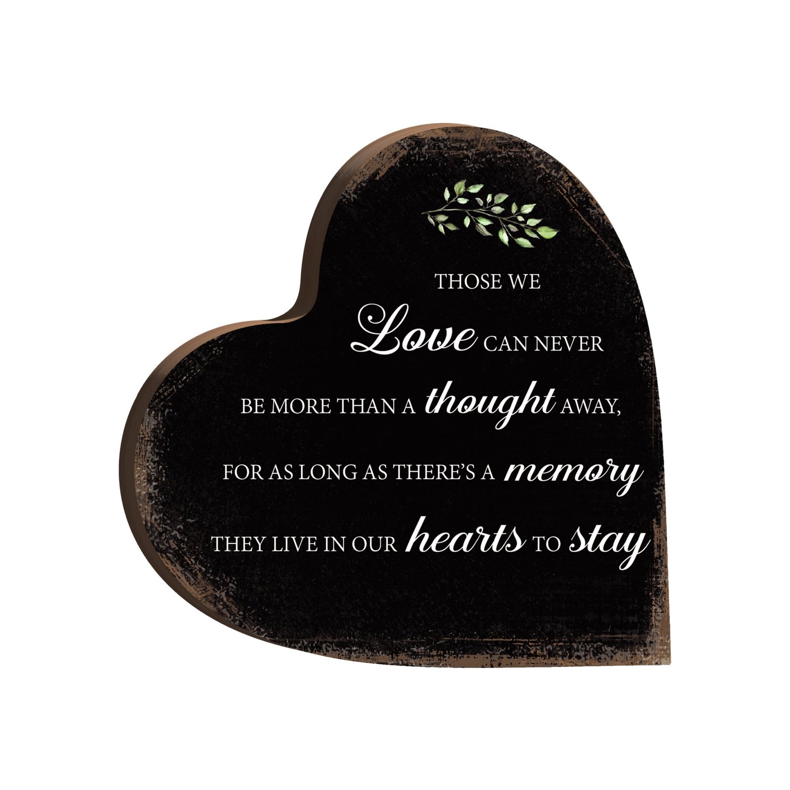Wooden Memorial Heart Block Sign for Loss of Loved One - LifeSong Milestones