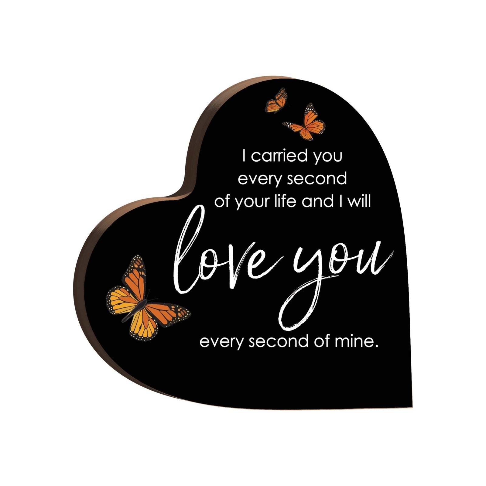 Wooden Memorial Heart Block Sign for Loss of Loved One - LifeSong Milestones