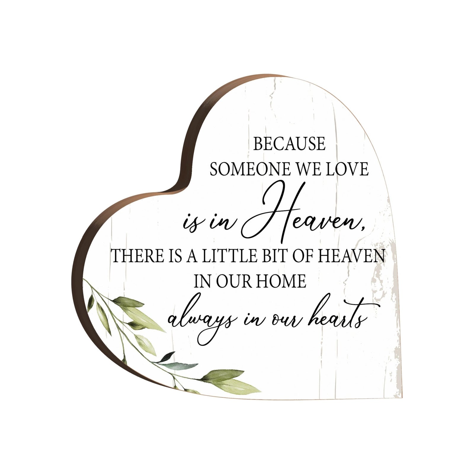 Wooden Memorial Heart Block Sign for Loss of Loved One - LifeSong Milestones