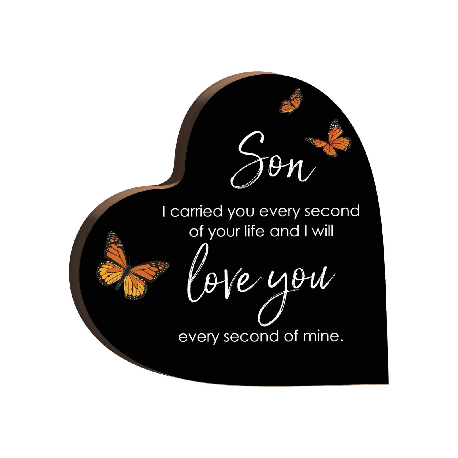 Wooden Memorial Heart Block Sign for Loss of Loved One - LifeSong Milestones