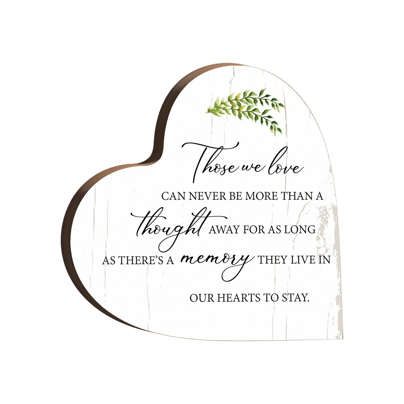 Wooden Memorial Heart Block Sign for Loss of Loved One - LifeSong Milestones