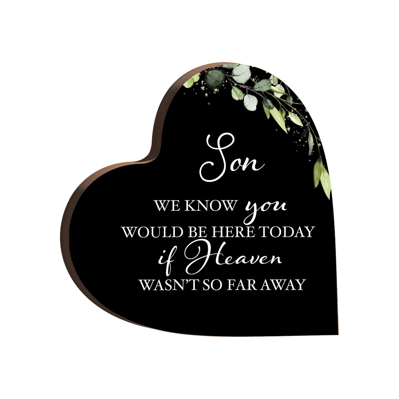Wooden Memorial Heart Block Sign for Loss of Loved One - We Know You - LifeSong Milestones