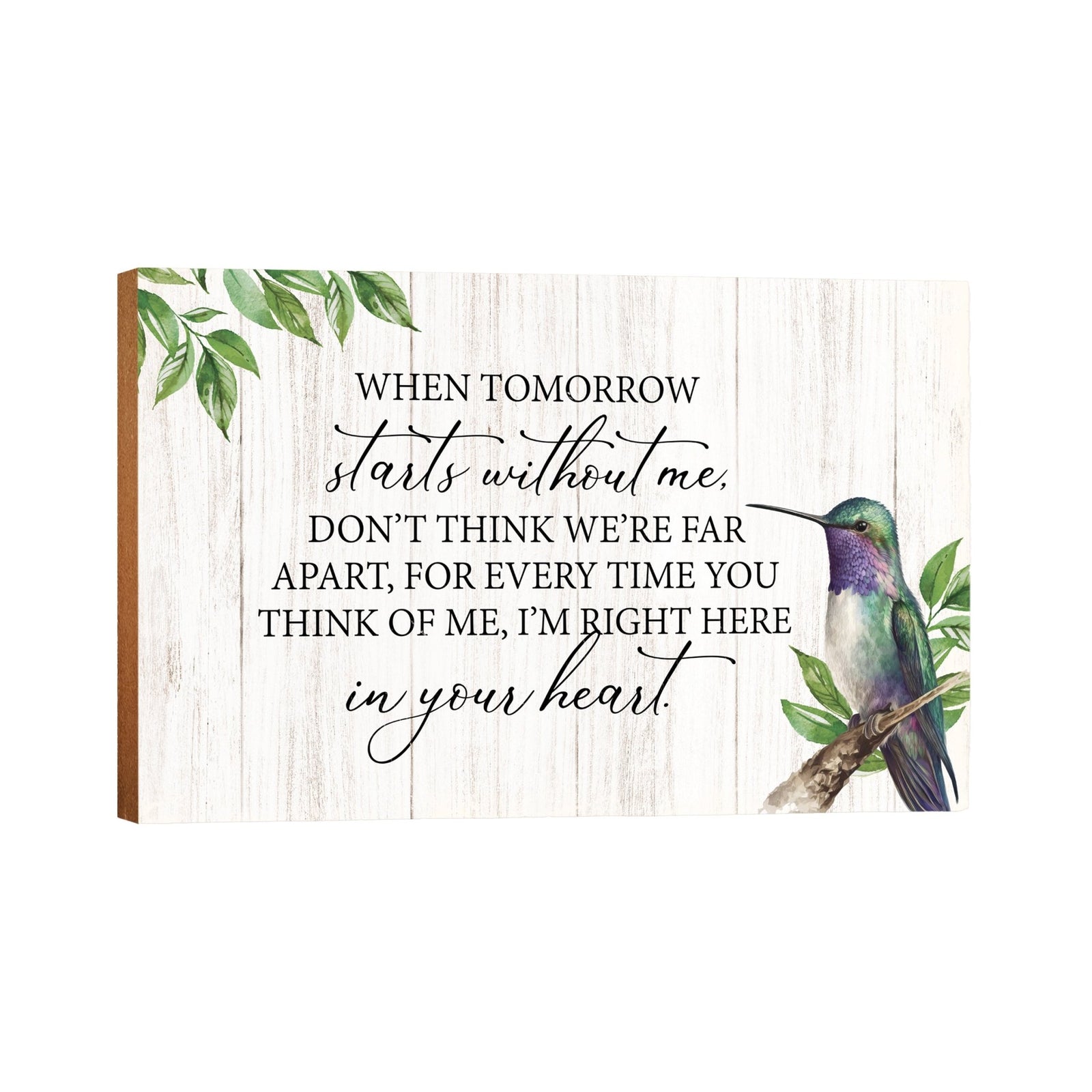 Wooden Memorial Hummingbird Wall Plaque for Loss of Loved One - LifeSong Milestones