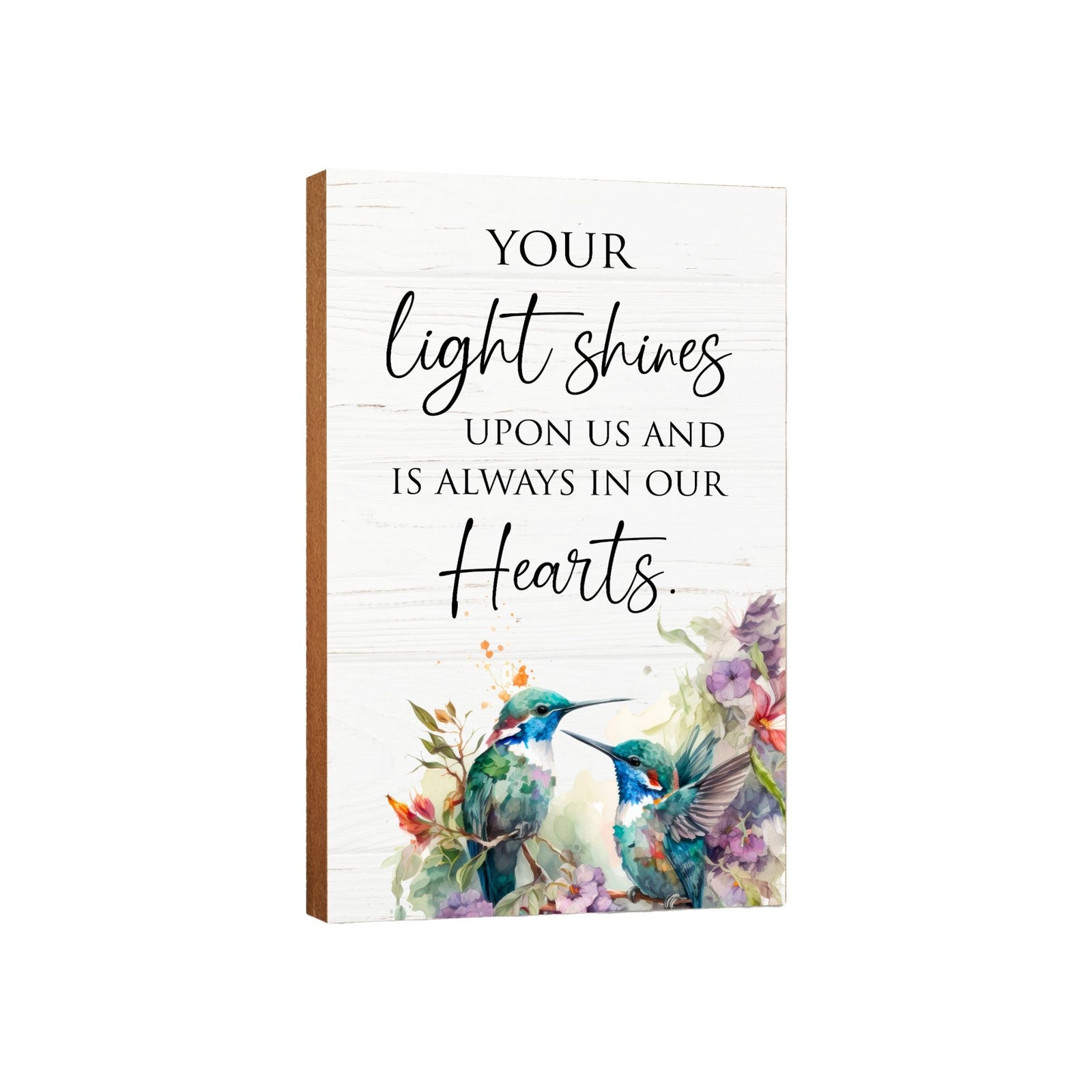 Wooden Memorial Hummingbird Wall Plaque for Loss of Loved One - LifeSong Milestones
