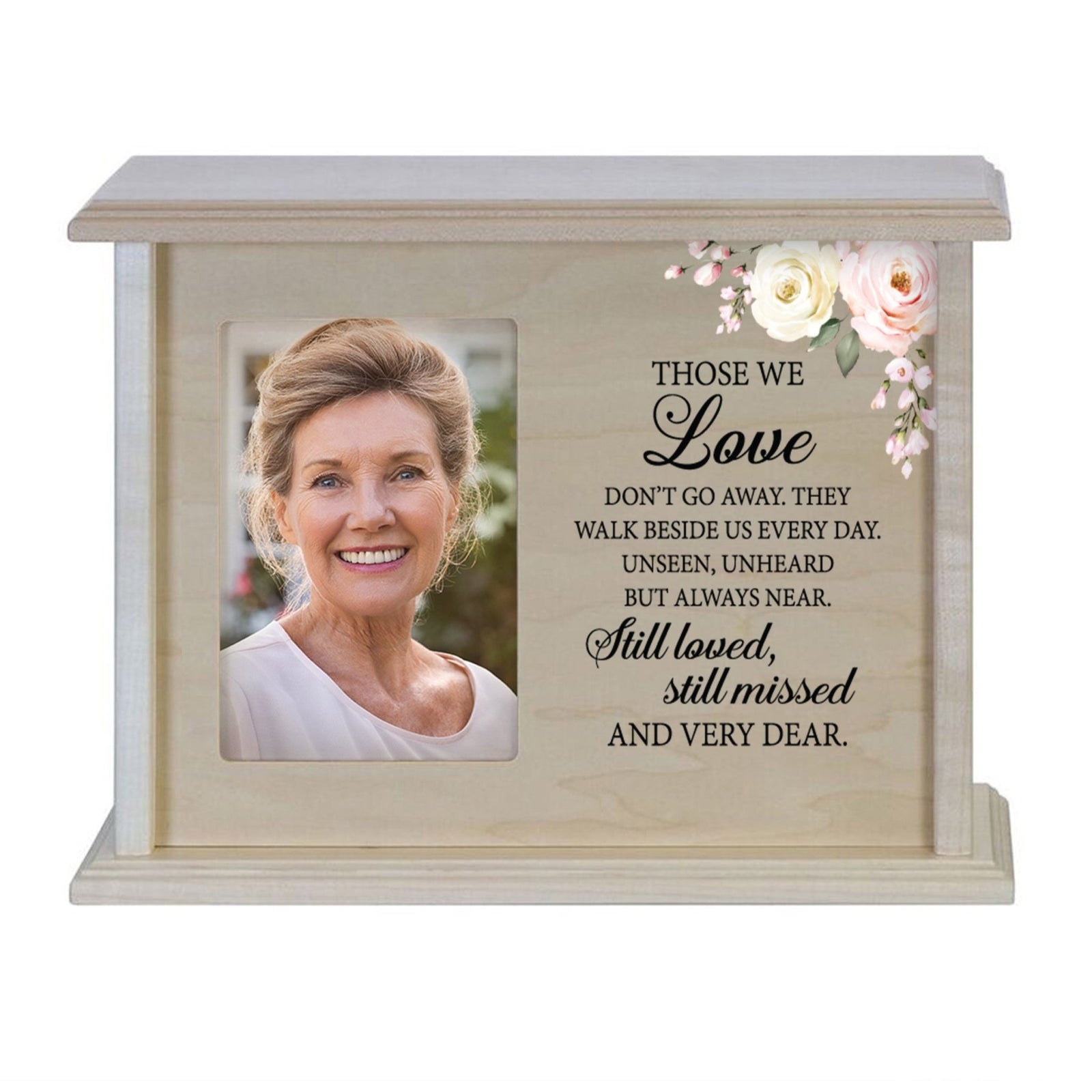 Wooden Memorial Photo Cremation Urn Box for Human Ashes - LifeSong Milestones