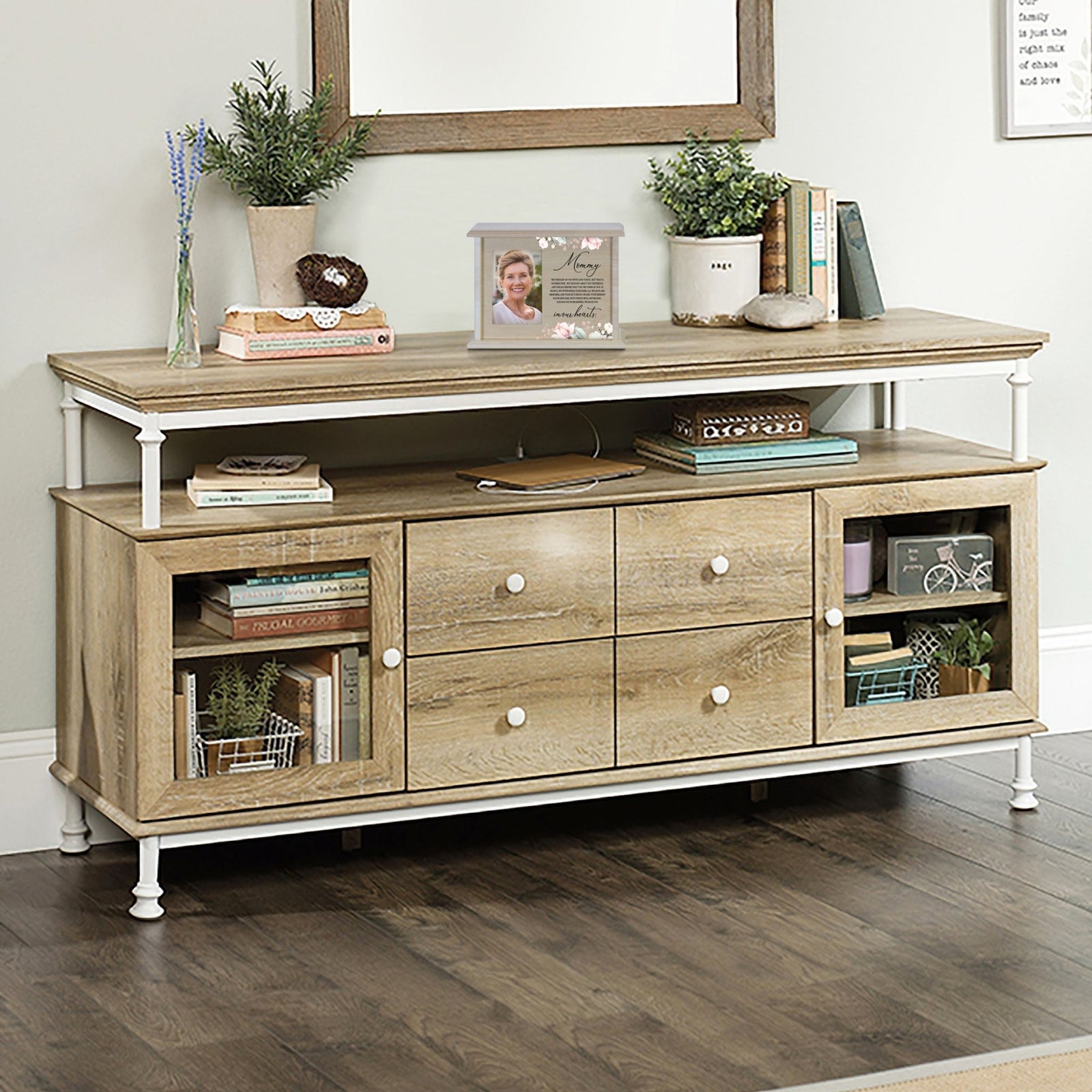 Wooden Memorial Photo Cremation Urn Box for Human Ashes - LifeSong Milestones