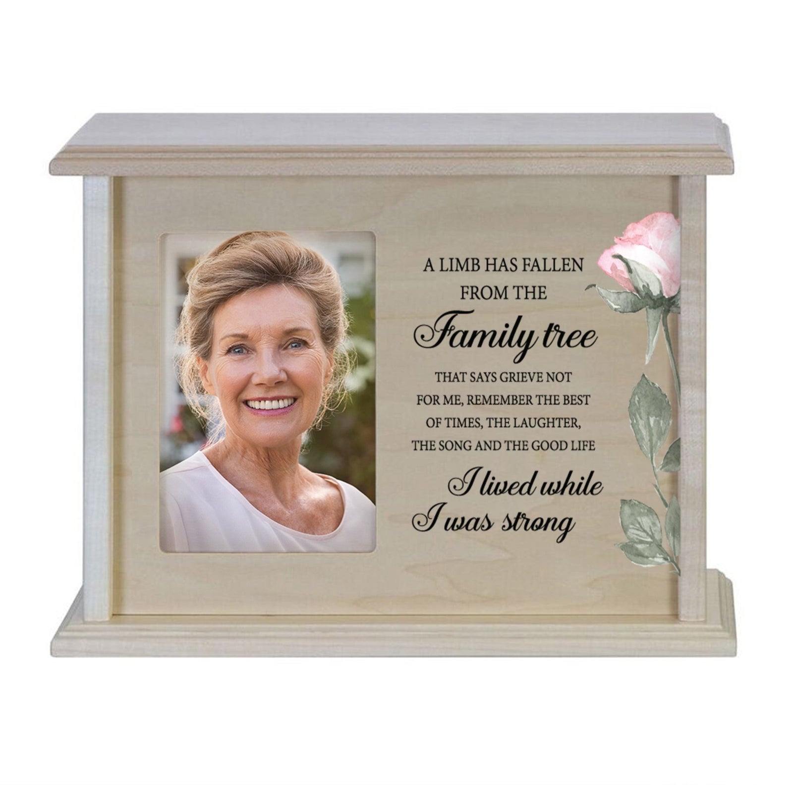 Wooden Memorial Photo Cremation Urn Box for Human Ashes - LifeSong Milestones