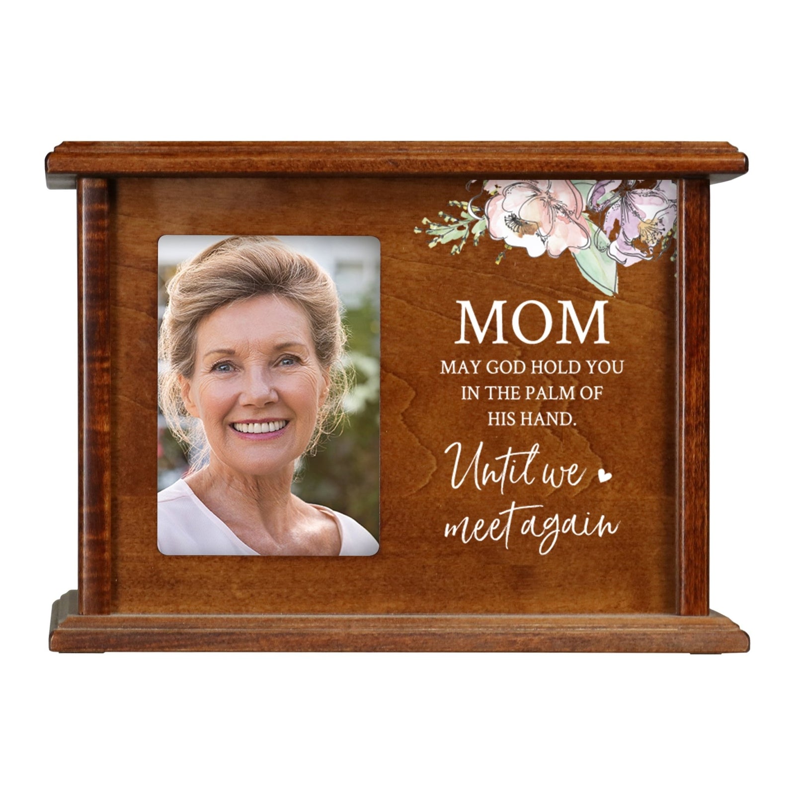 Wooden Memorial Photo Cremation Urn Box for Human Ashes - LifeSong Milestones