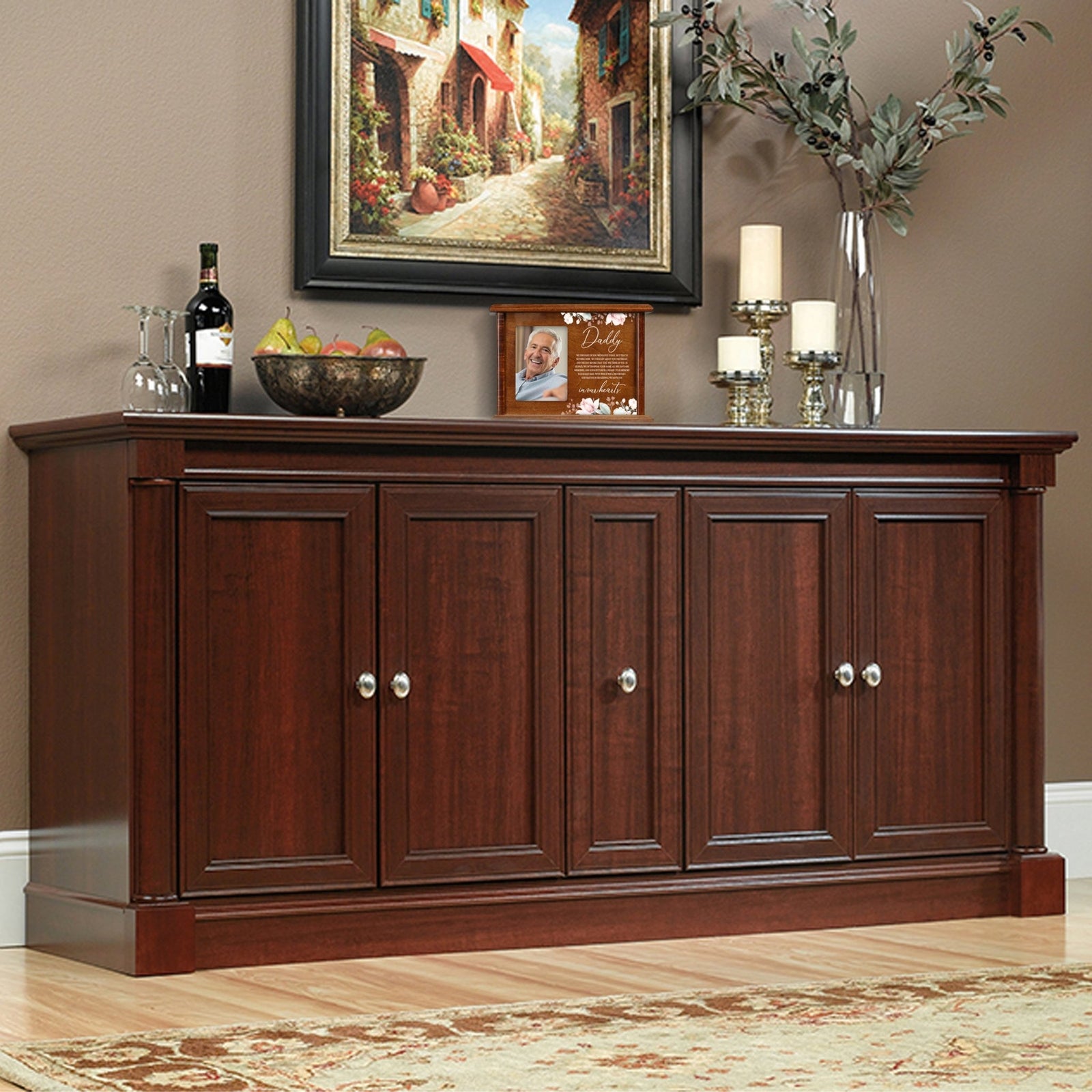 Wooden Memorial Photo Cremation Urn Box for Human Ashes - LifeSong Milestones