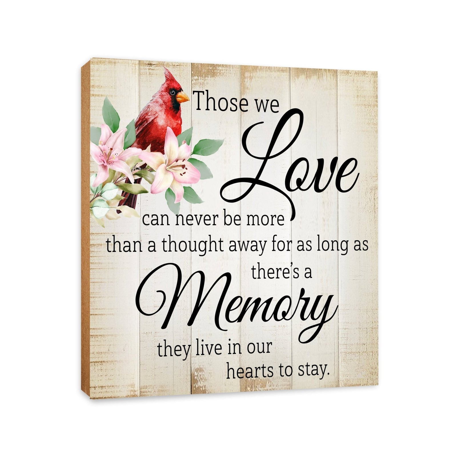 Wooden Memorial Shelf Décor and Tabletop Signs for Loss of Loved One - LifeSong Milestones