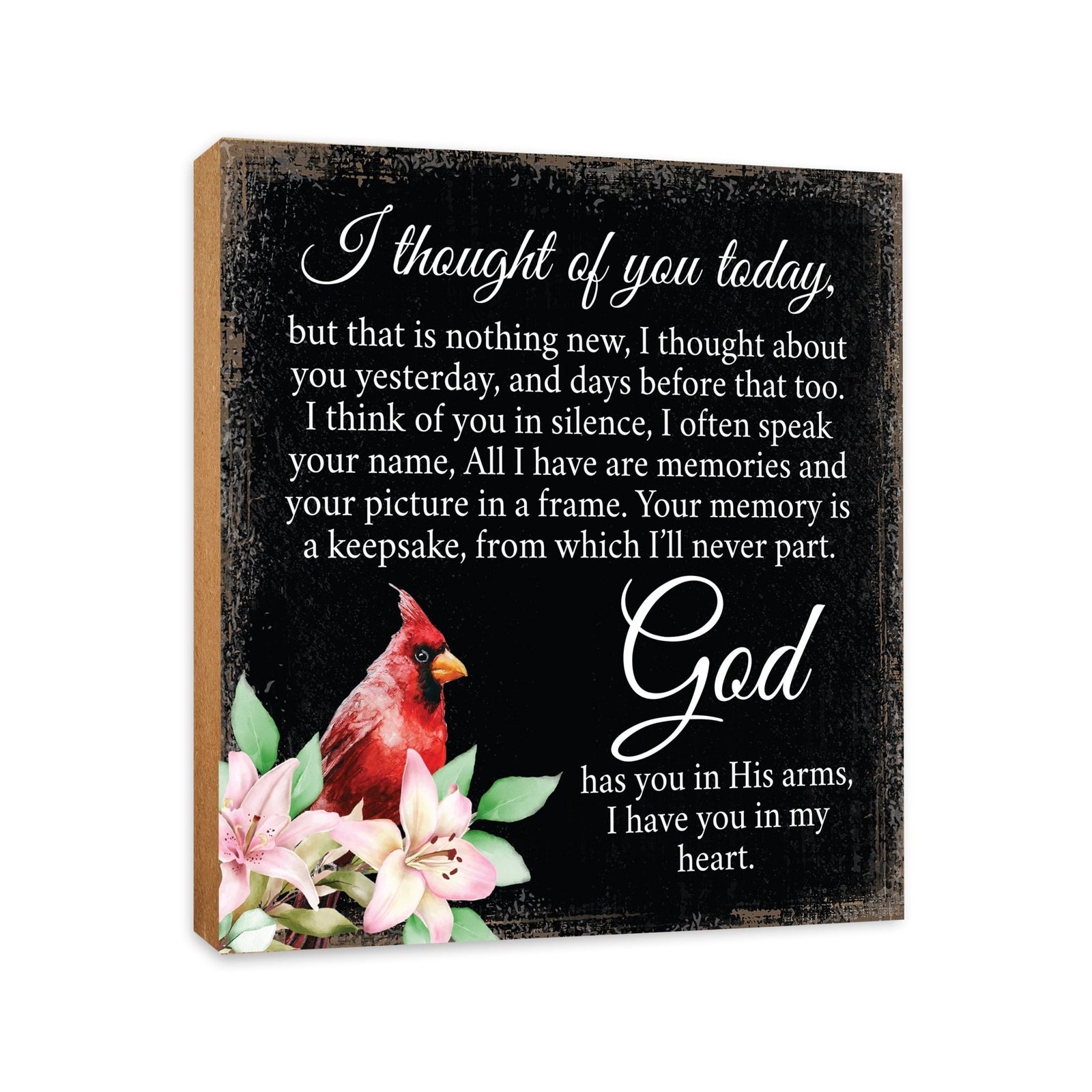 Wooden Memorial Shelf Décor and Tabletop Signs for Loss of Loved One - LifeSong Milestones