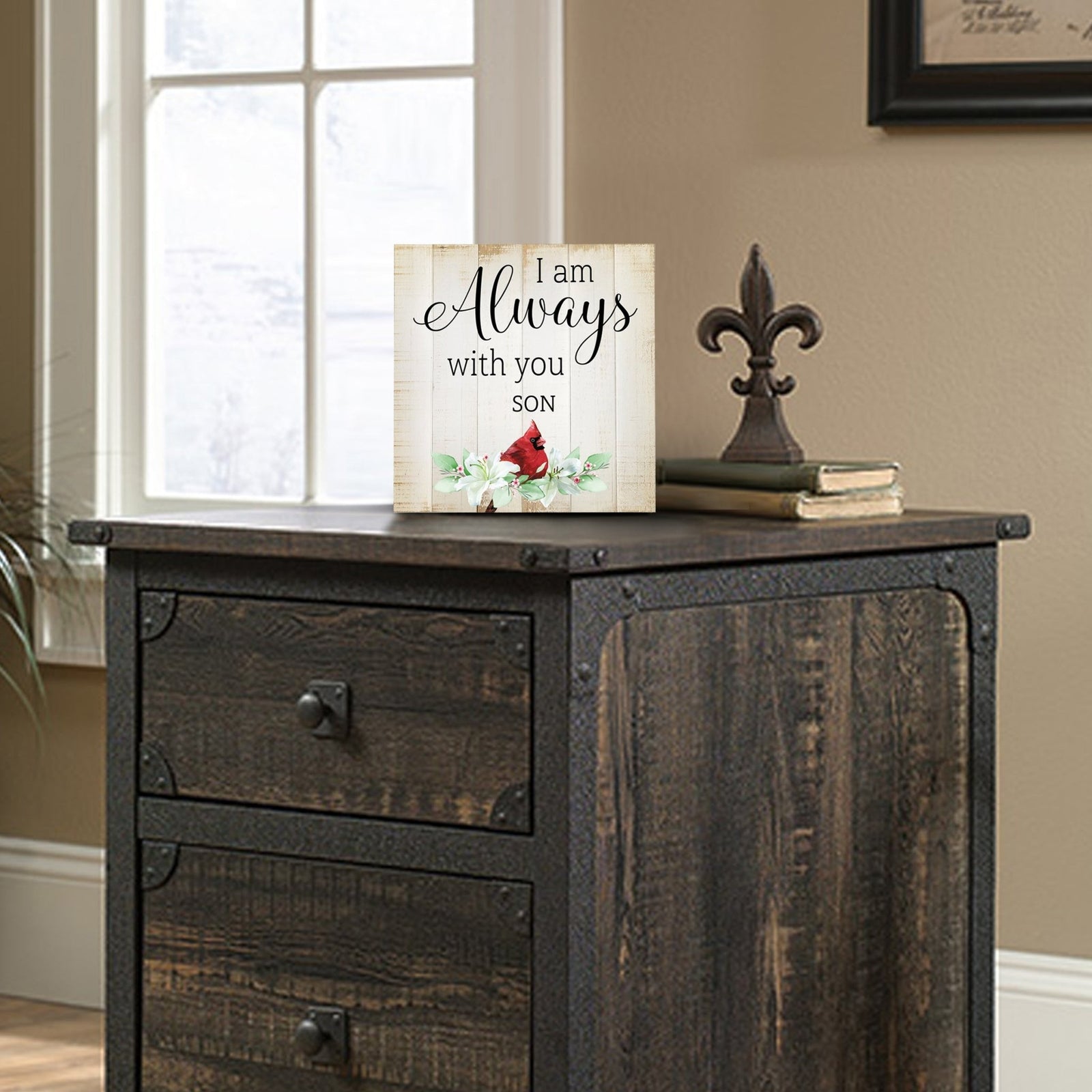 Wooden Memorial Shelf Décor and Tabletop Signs for Loss of Loved One - LifeSong Milestones