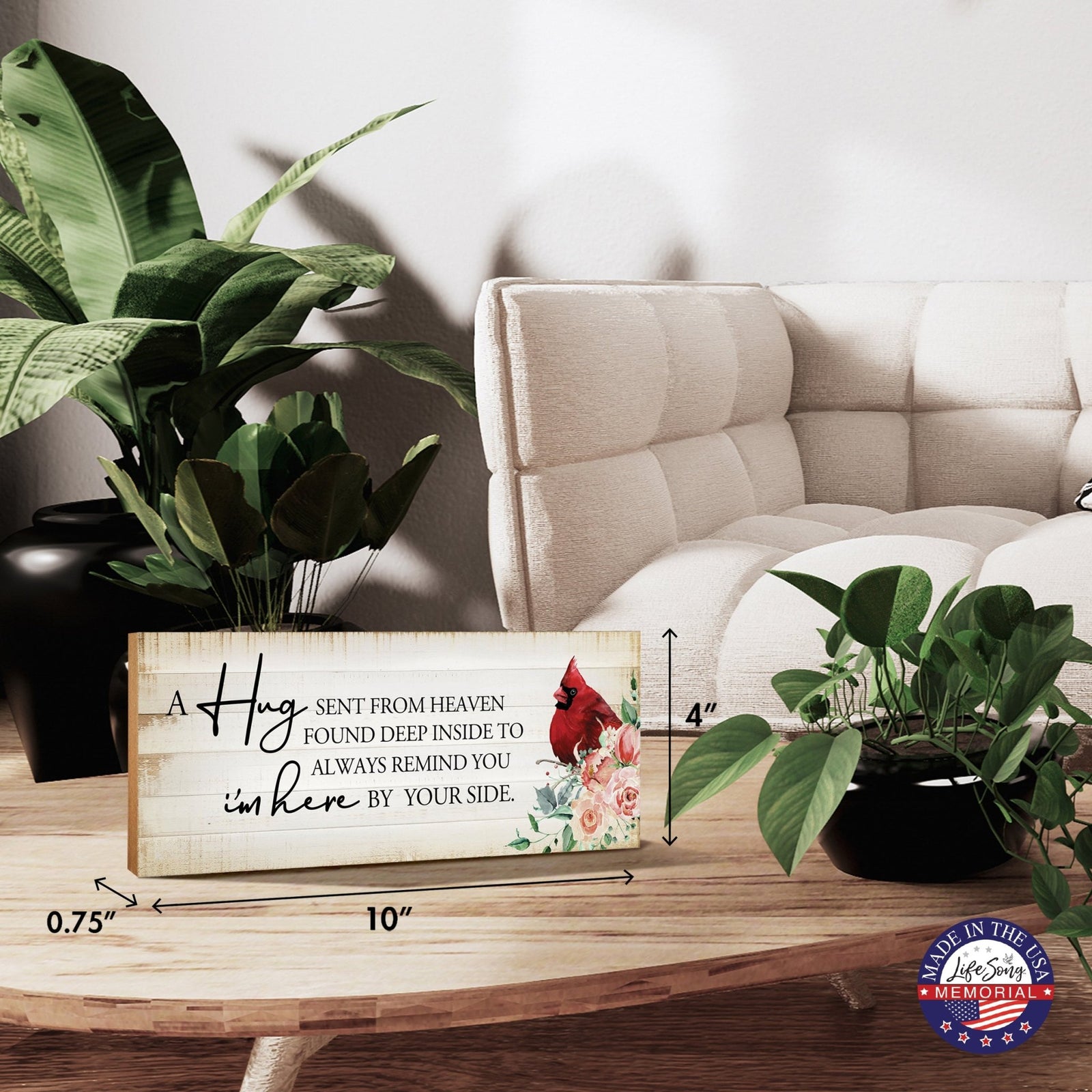 Wooden Memorial Shelf Décor and Tabletop Signs Sympathy Gifts - LifeSong Milestones