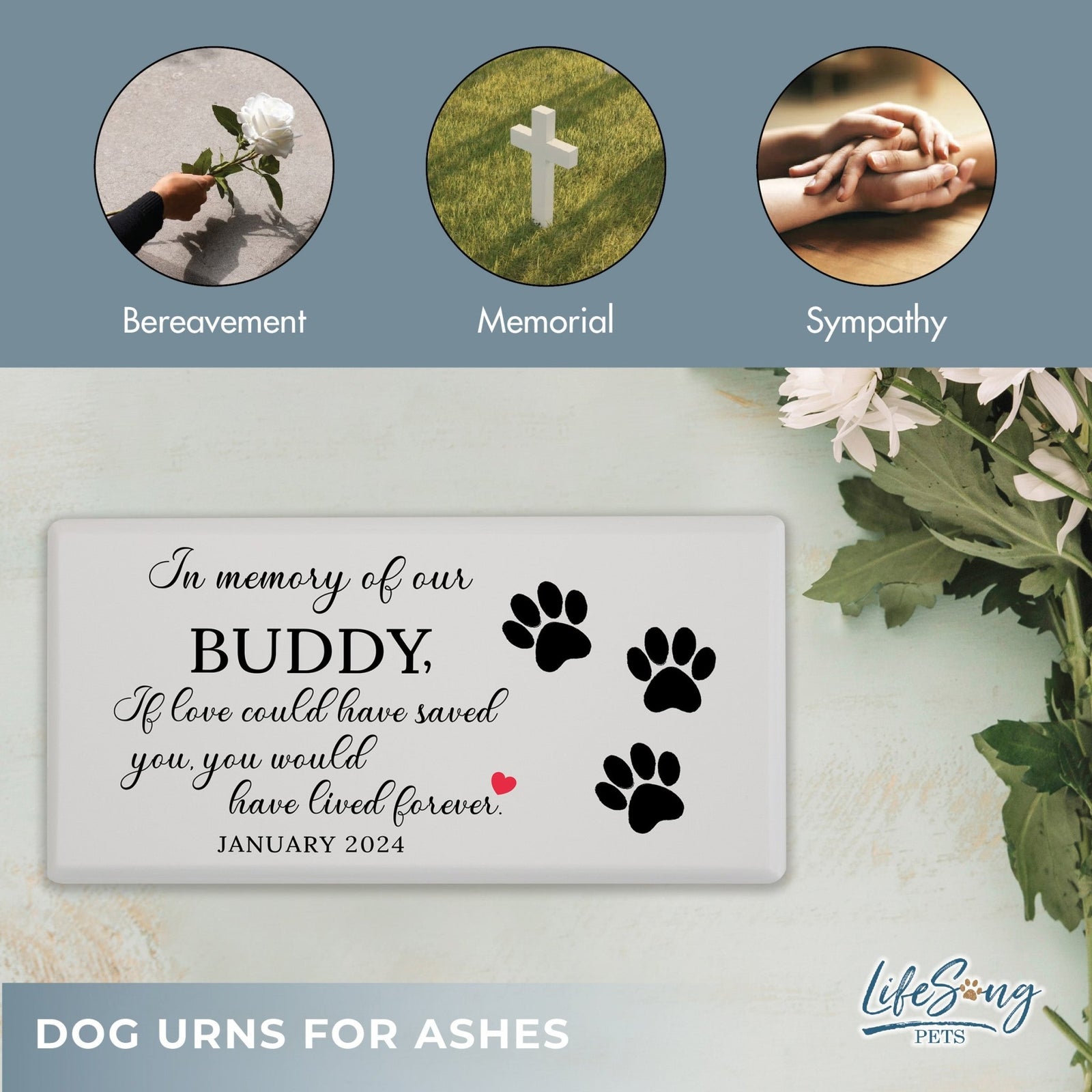 Wooden Pet Urns for Ashes – Custom Engraved Pet Urn Box with Photo Frame - If Love Could Have Saved - LifeSong Milestones