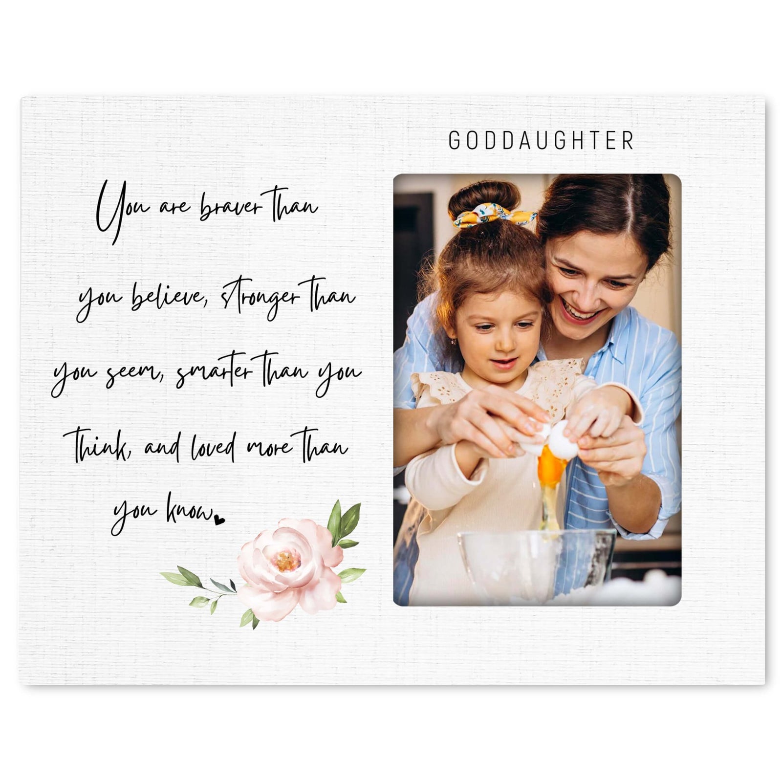 Wooden Picture Frame for Goddaughter - LifeSong Milestones