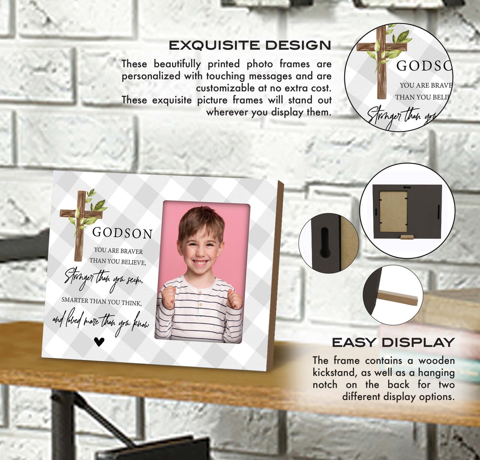 Wooden Picture Frame Gift Ideas for Godson - LifeSong Milestones