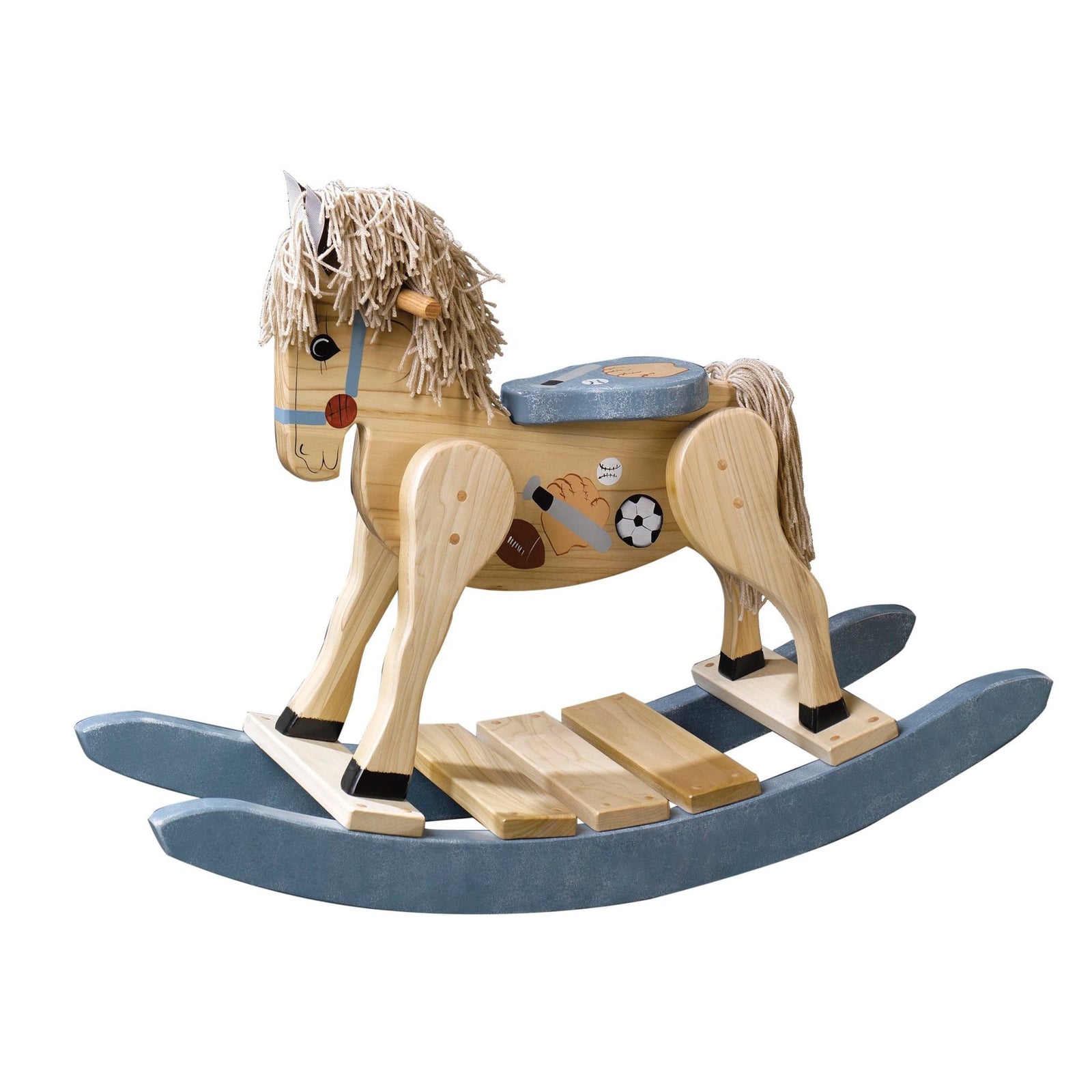 Handcrafted wooden rocking horse for birthday or christmas gifts for boys and girls