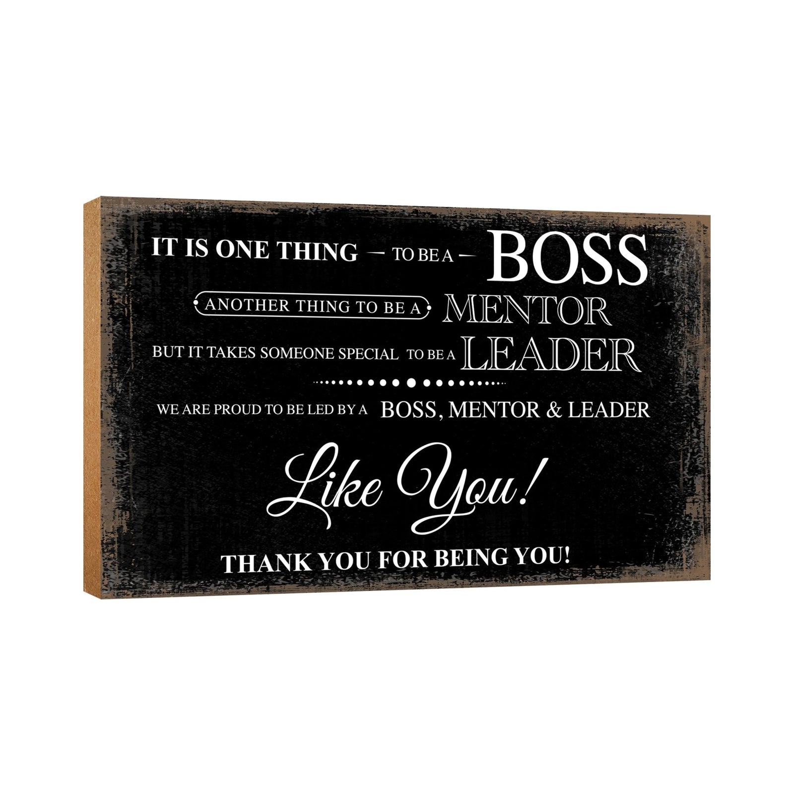 Wooden Shelf and Table Top Office Decor Gift for Boss - LifeSong Milestones