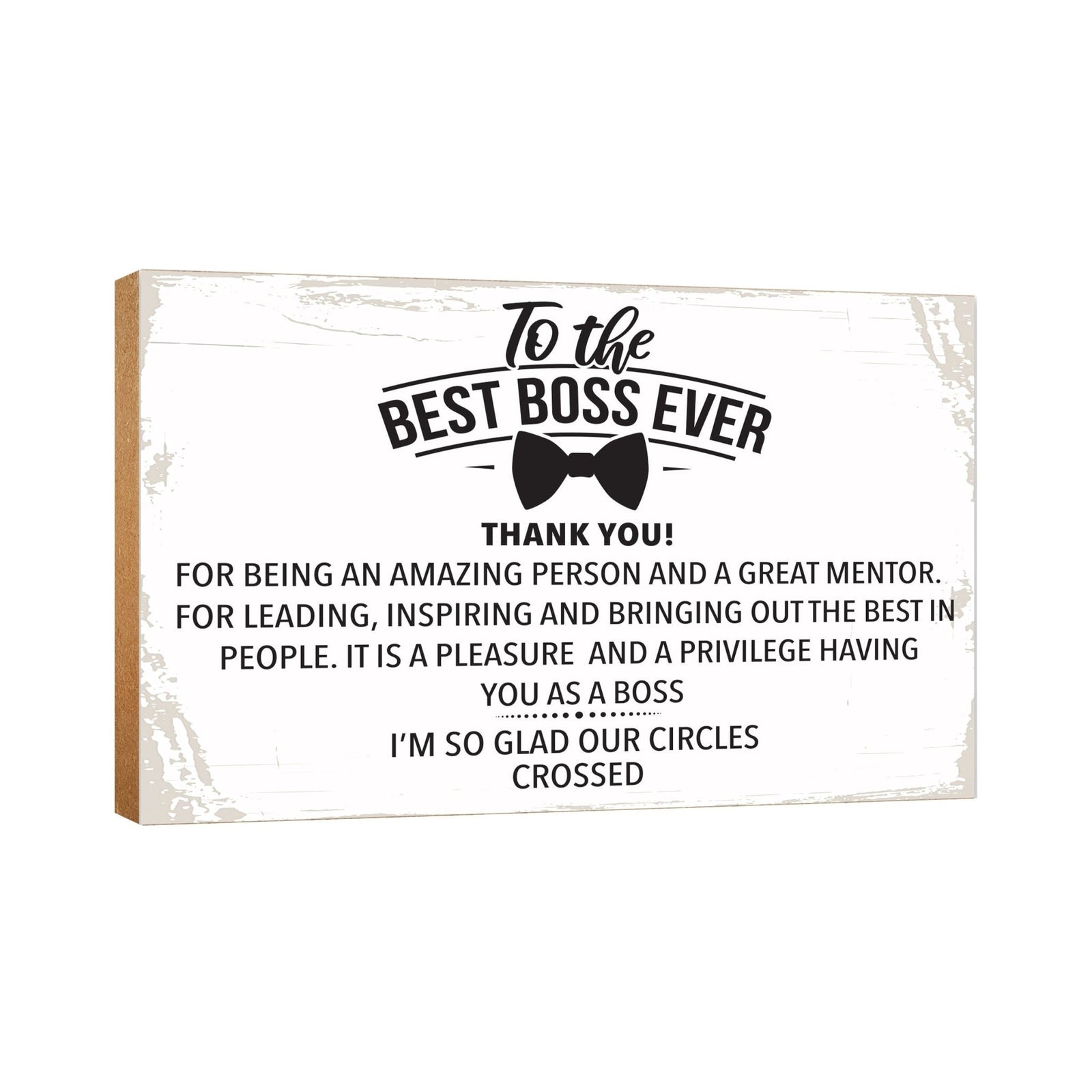 Wooden Shelf and Table Top Office Decor Gift for Boss - LifeSong Milestones