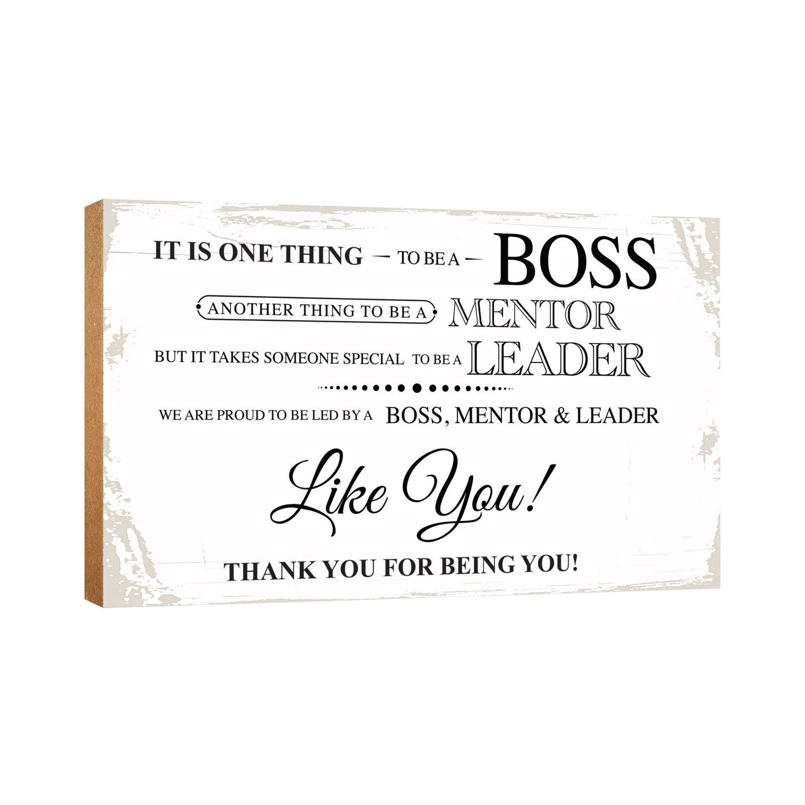 Wooden Shelf and Table Top Office Decor Gift for Boss - LifeSong Milestones