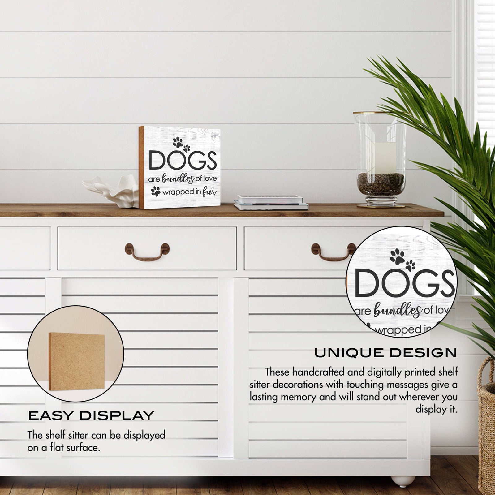 Wooden Shelf Decor and Tabletop Signs with Pet Verses - Bundles of Love - LifeSong Milestones