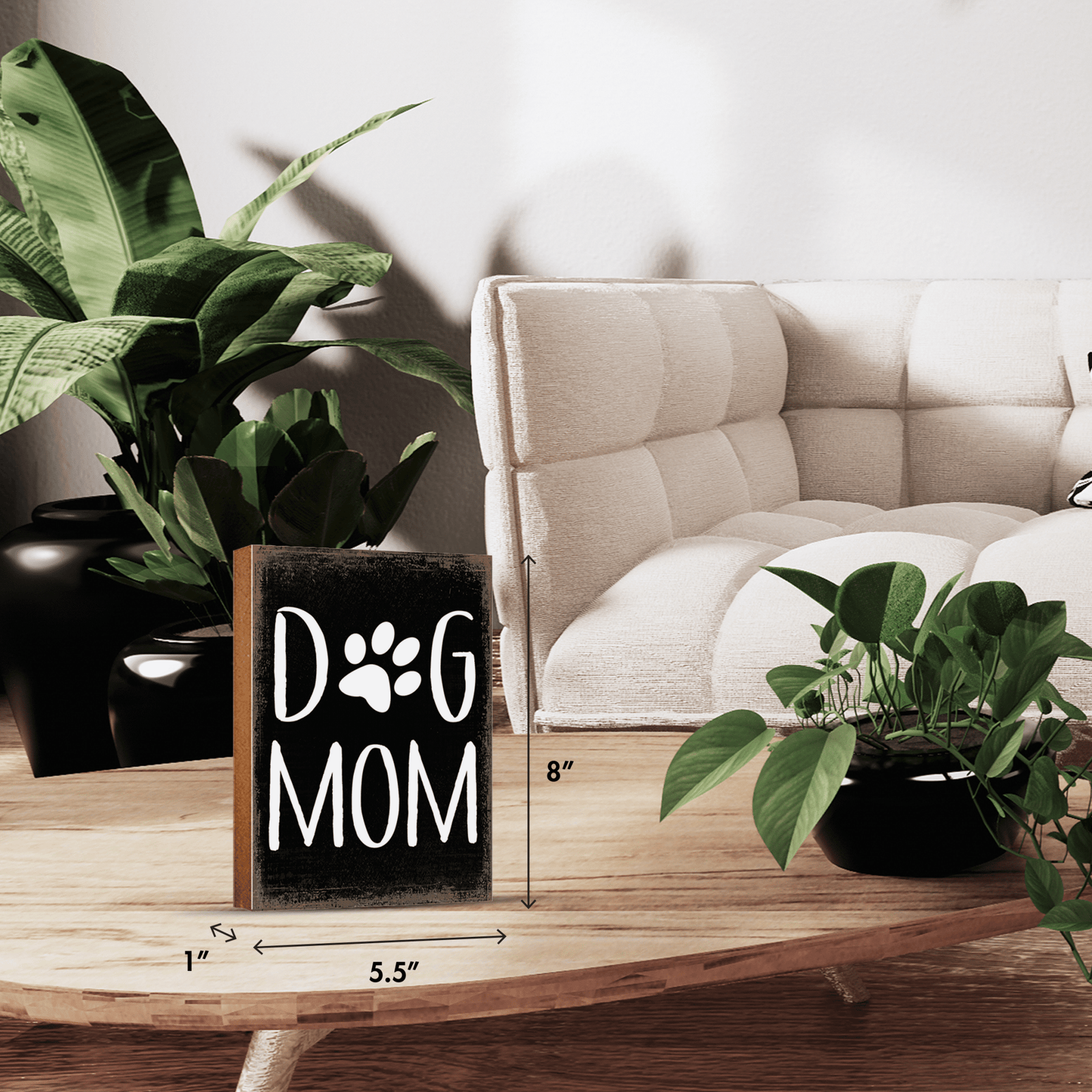 Wooden Shelf Decor and Tabletop Signs with Pet Verses - Dog Mom - LifeSong Milestones