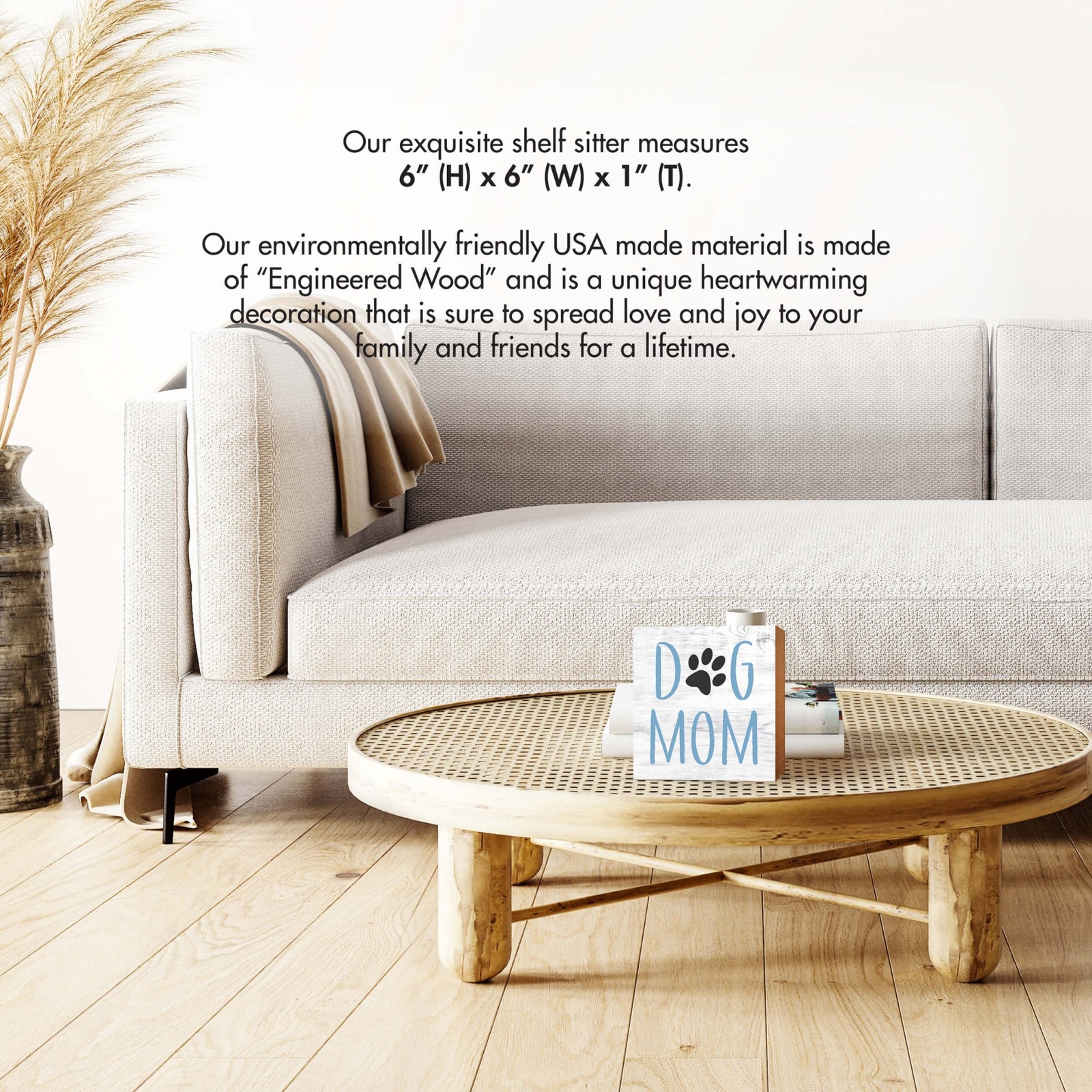 Wooden Shelf Decor and Tabletop Signs with Pet Verses - Dog Mom - LifeSong Milestones