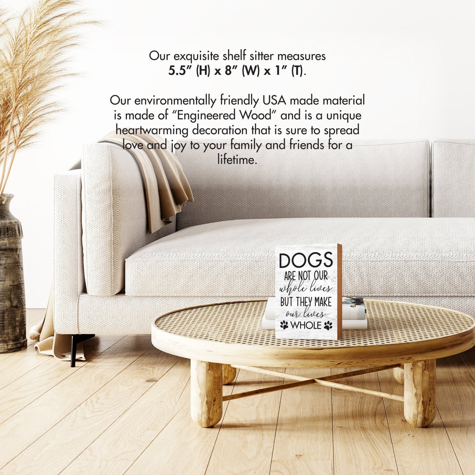 Wooden Shelf Decor and Tabletop Signs with Pet Verses - Make Our Lives Whole - LifeSong Milestones