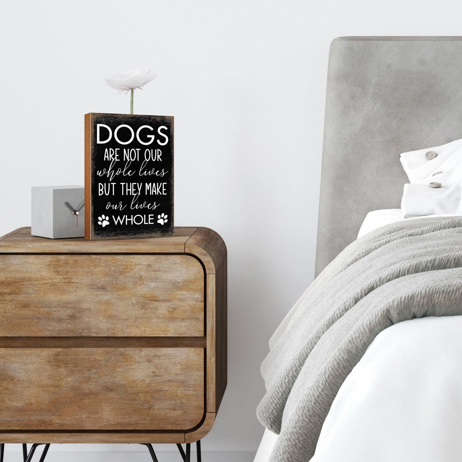 Wooden Shelf Decor and Tabletop Signs with Pet Verses - Make Our Lives Whole - LifeSong Milestones