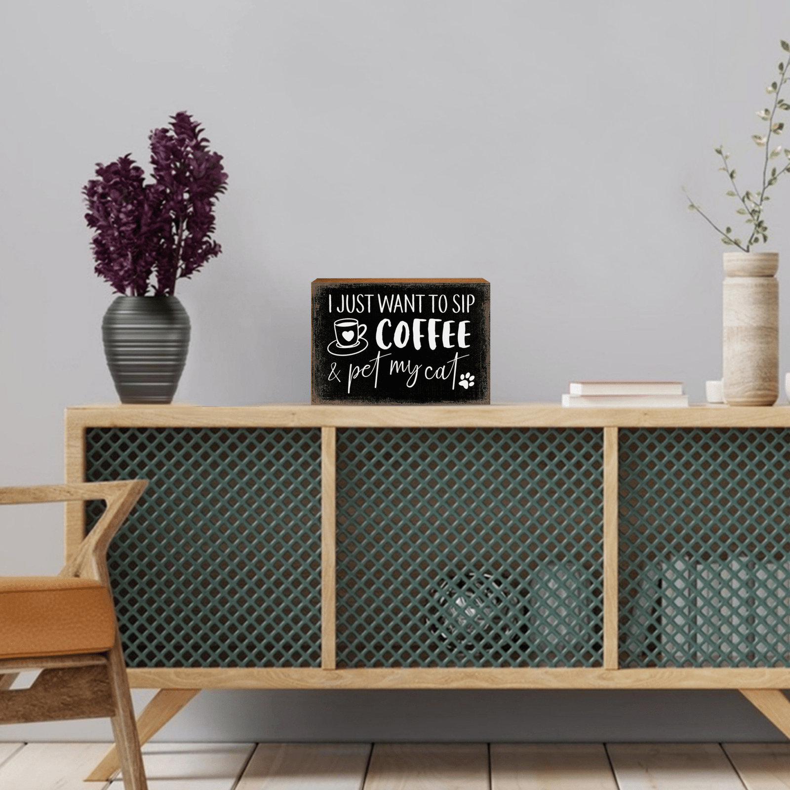 Wooden Shelf Decor and Tabletop Signs with Pet Verses - Pet My Cat - LifeSong Milestones